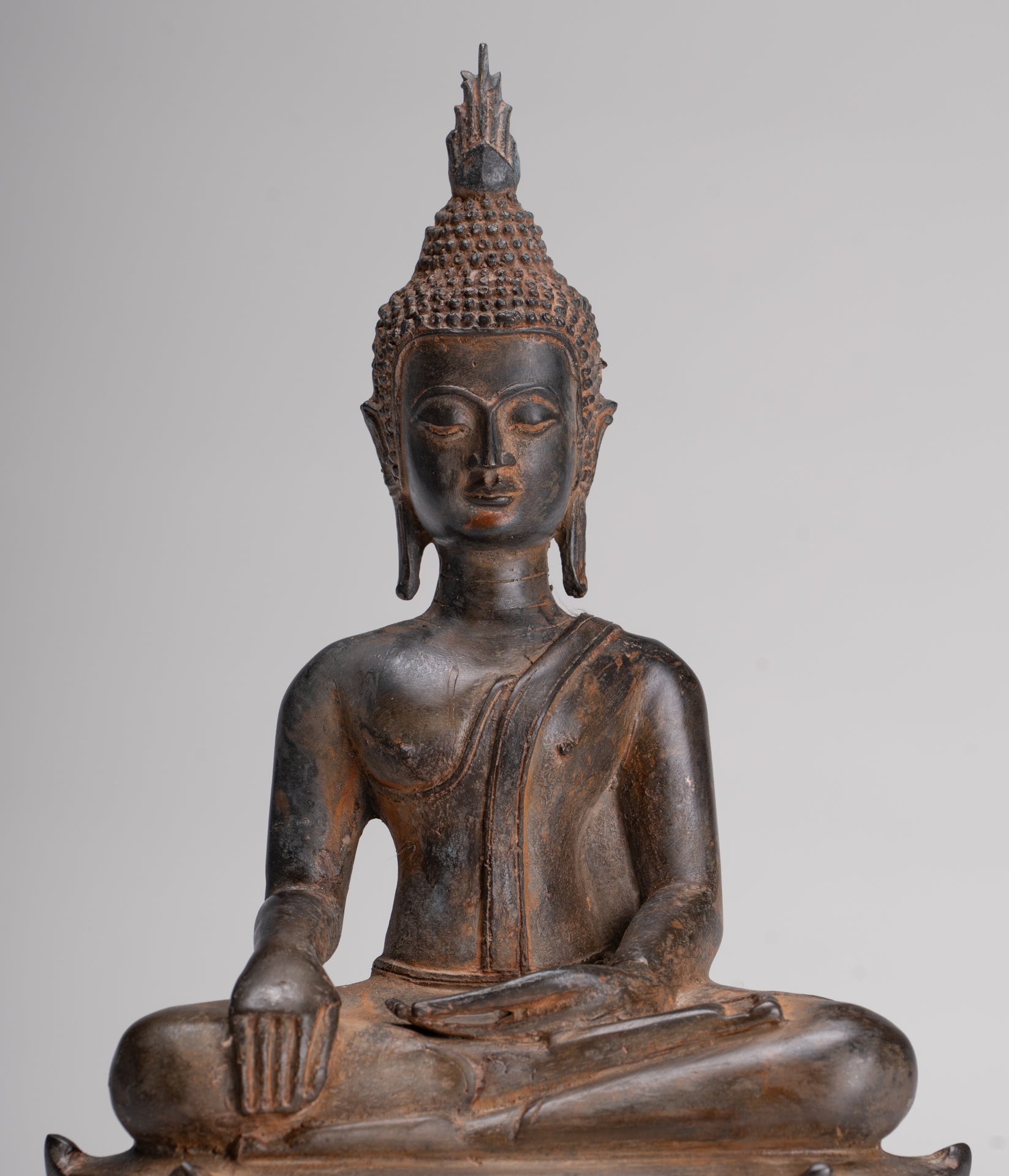 Buddha Statue - Antique Sukhothai Style Thai Enlightenment Buddha Statue - 23.5cm/9"