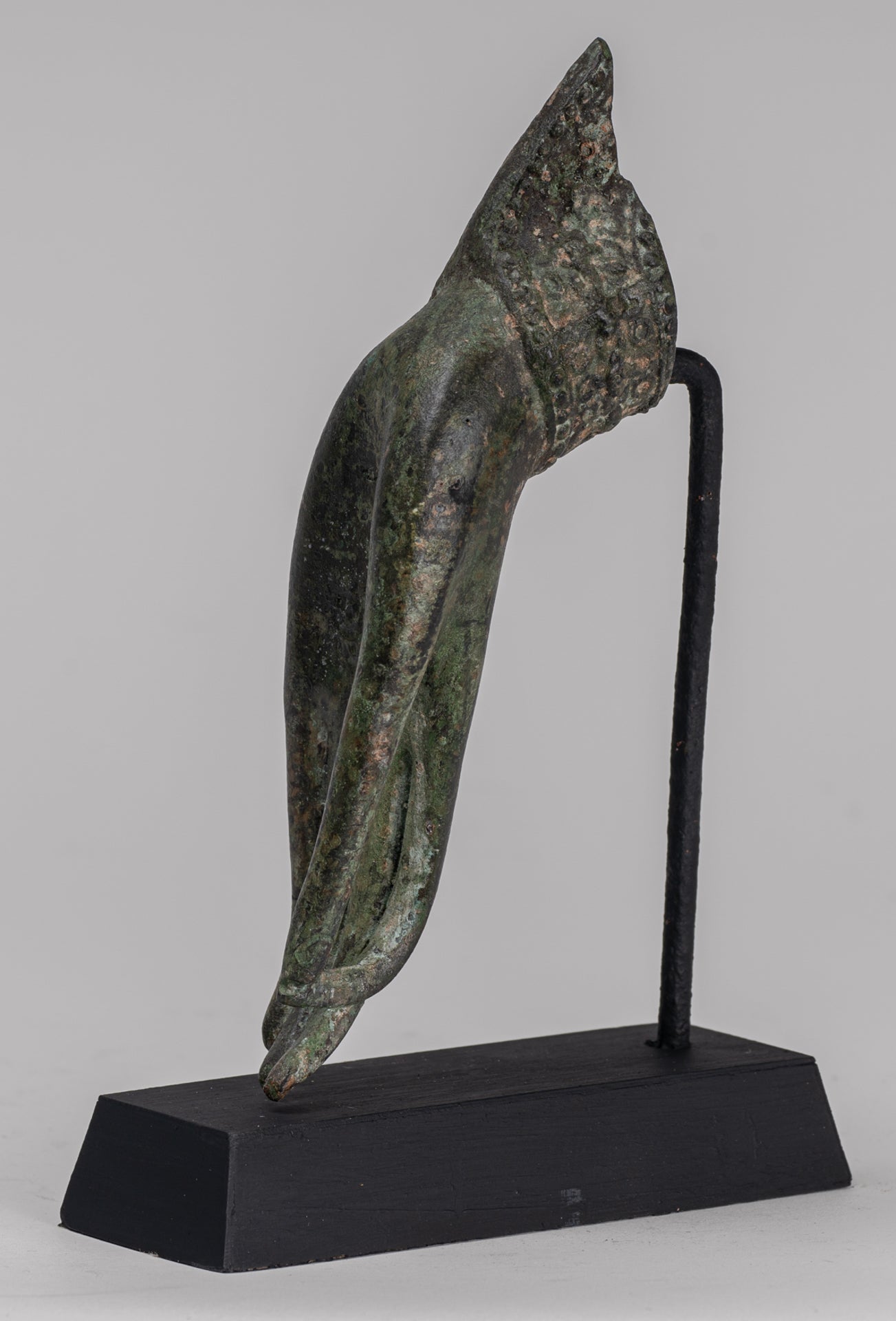 Mounted Antique Thai Style Southeast Asia Bronze Thai Teaching Hand - 19cm/8"