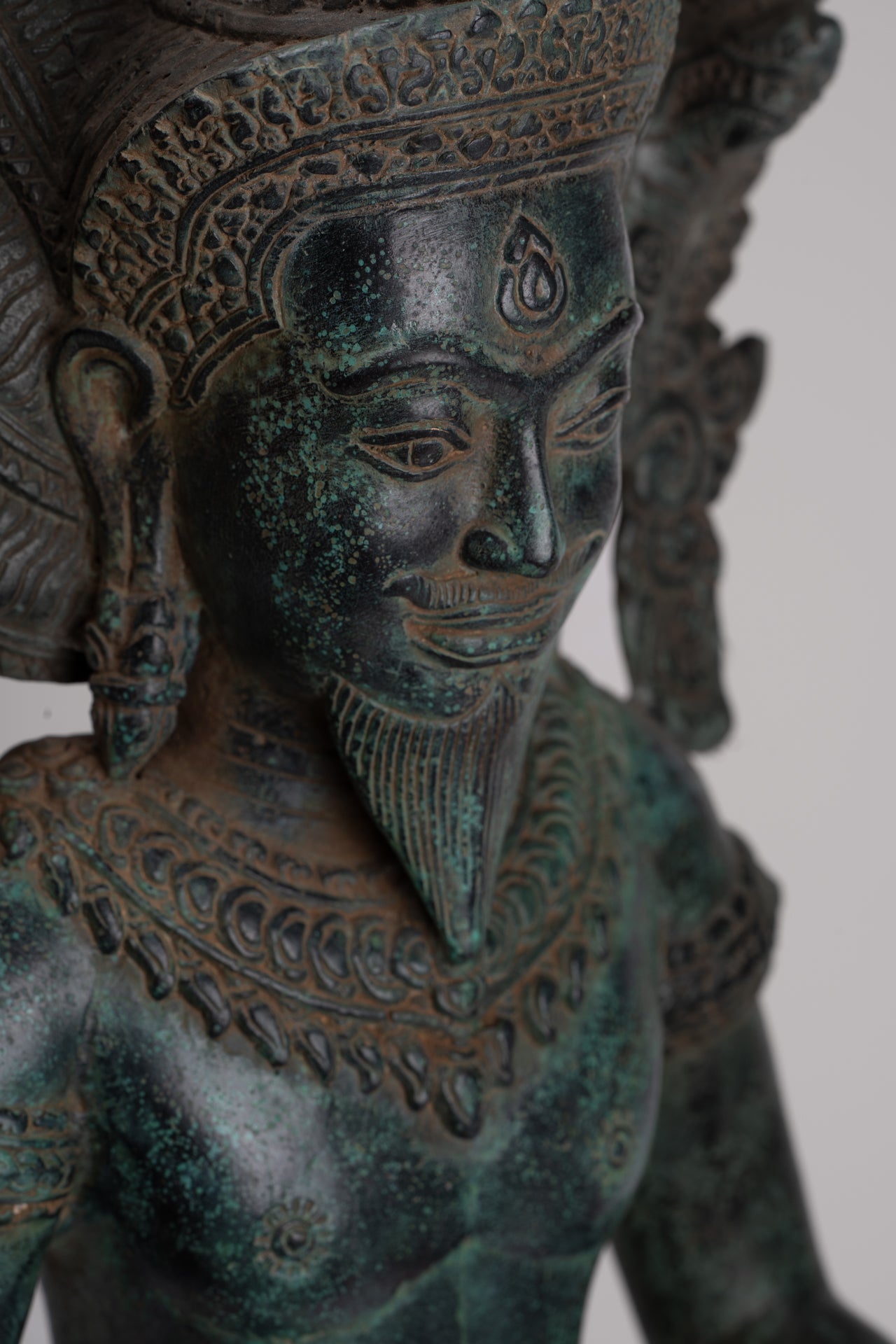 Naga Statue - Antique Khmer Style Bronze Protective 'Kaundinya I' Consort of Queen Soma - Naga, Snake or Serpent Statue - 77cm/31"