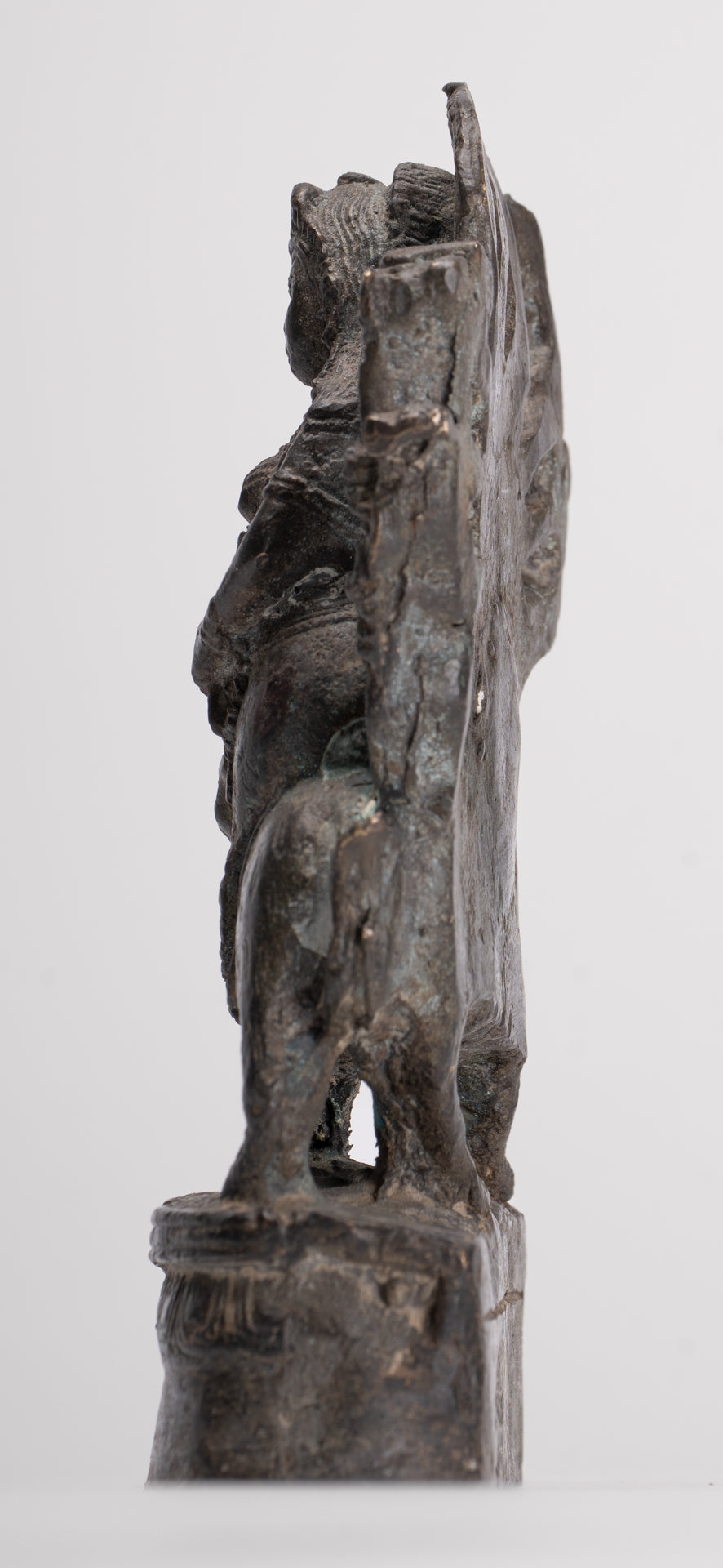 Chandraghanta - Antique Javanese Style Majapahit Chandraghanta Durga Statue - 15cm/6"