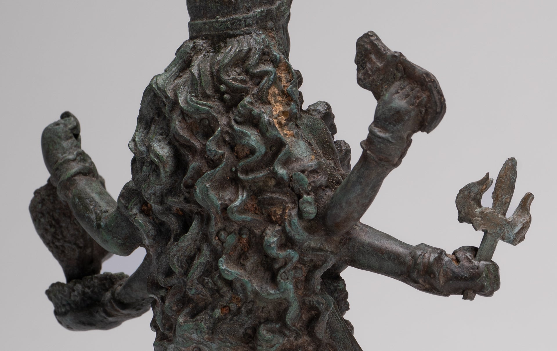 Kali Statue - Antique Indian Style Standing Bronze Kali or Mahakali Statue - 19cm/8"