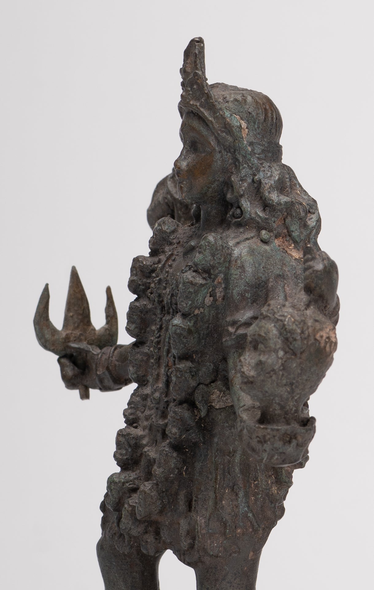 Kali Statue - Antique Indian Style Standing Bronze Kali or Mahakali Statue - 19cm/8"