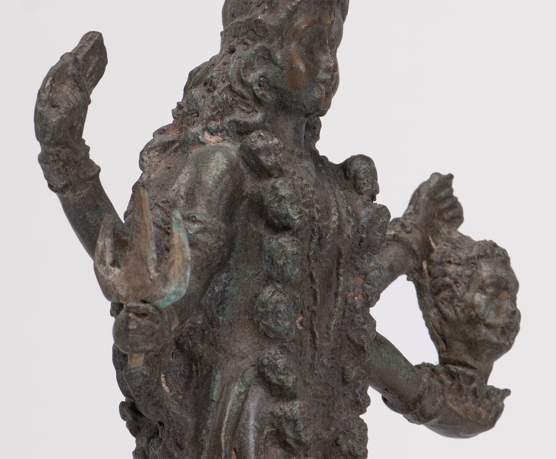 Kali Statue - Antique Indian Style Standing Bronze Kali or Mahakali Statue - 19cm/8"
