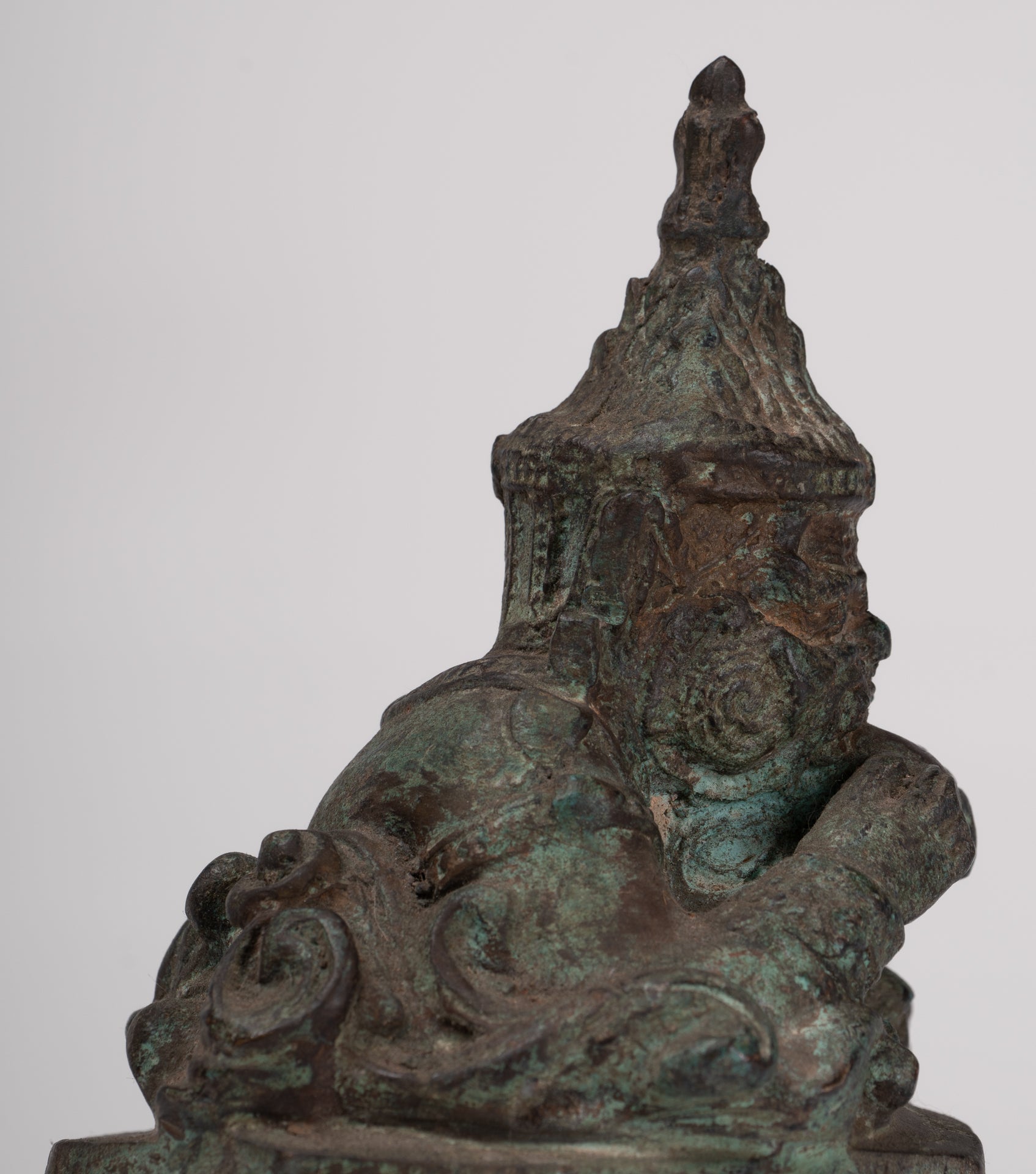 Phra Rahu Statue - Antique Thai Style God of Eclipses and Protection Phra Rahu Statue - 17.5cm/7"