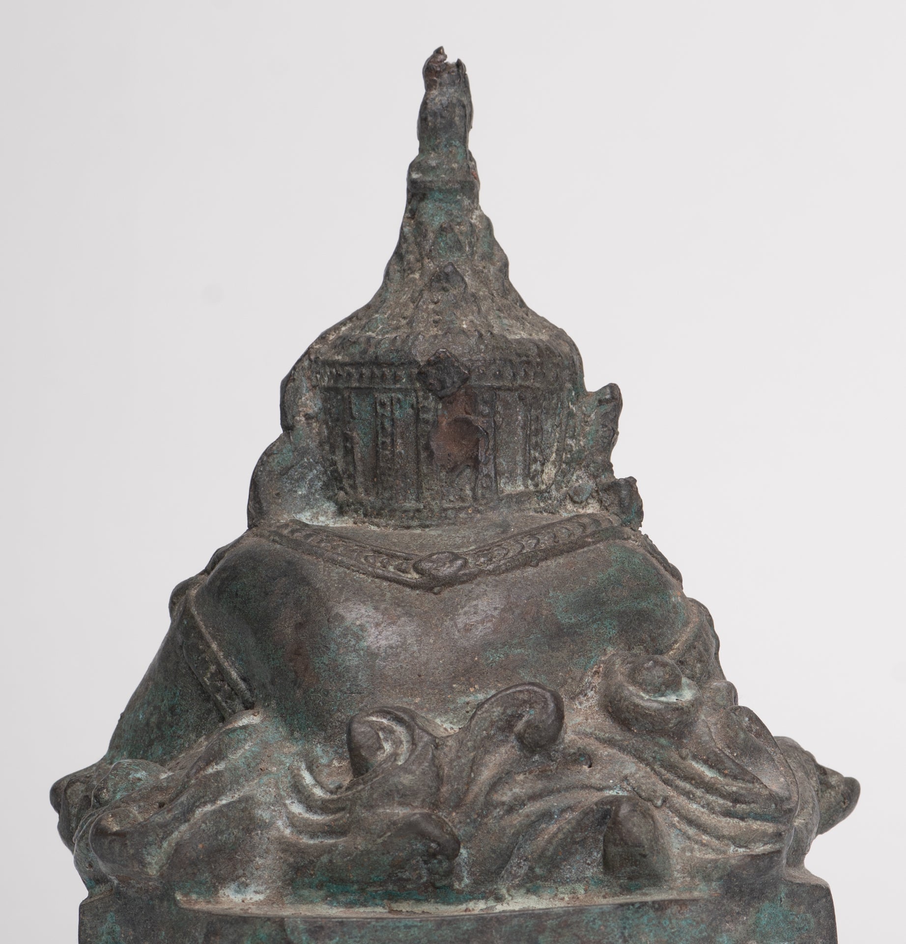 Phra Rahu Statue - Antique Thai Style God of Eclipses and Protection Phra Rahu Statue - 15.5cm/6"