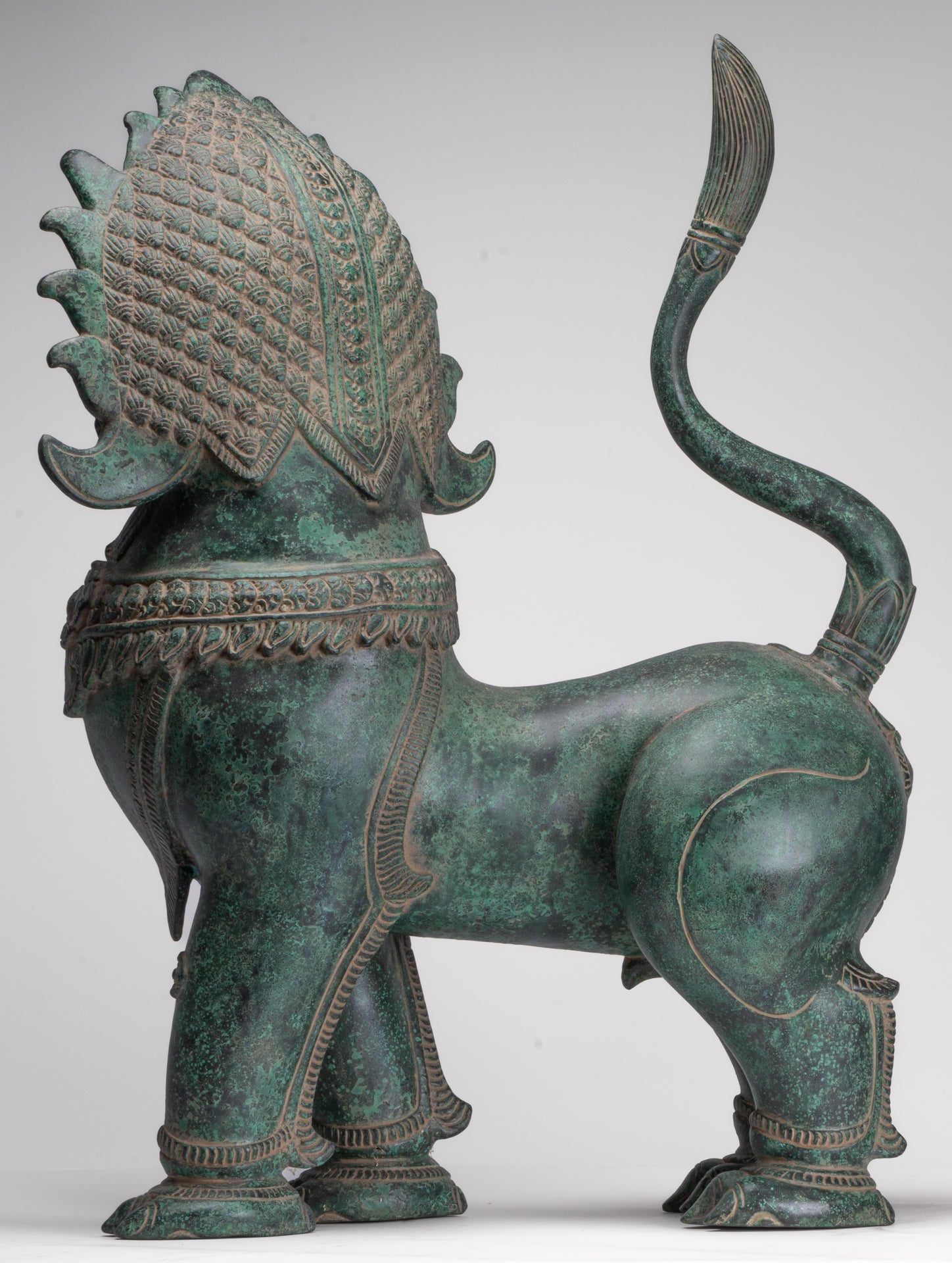 Antique Chinese Style Temple Guardian Lion Foo Dogs Imperial Lion - 66cm/26" (Pair)