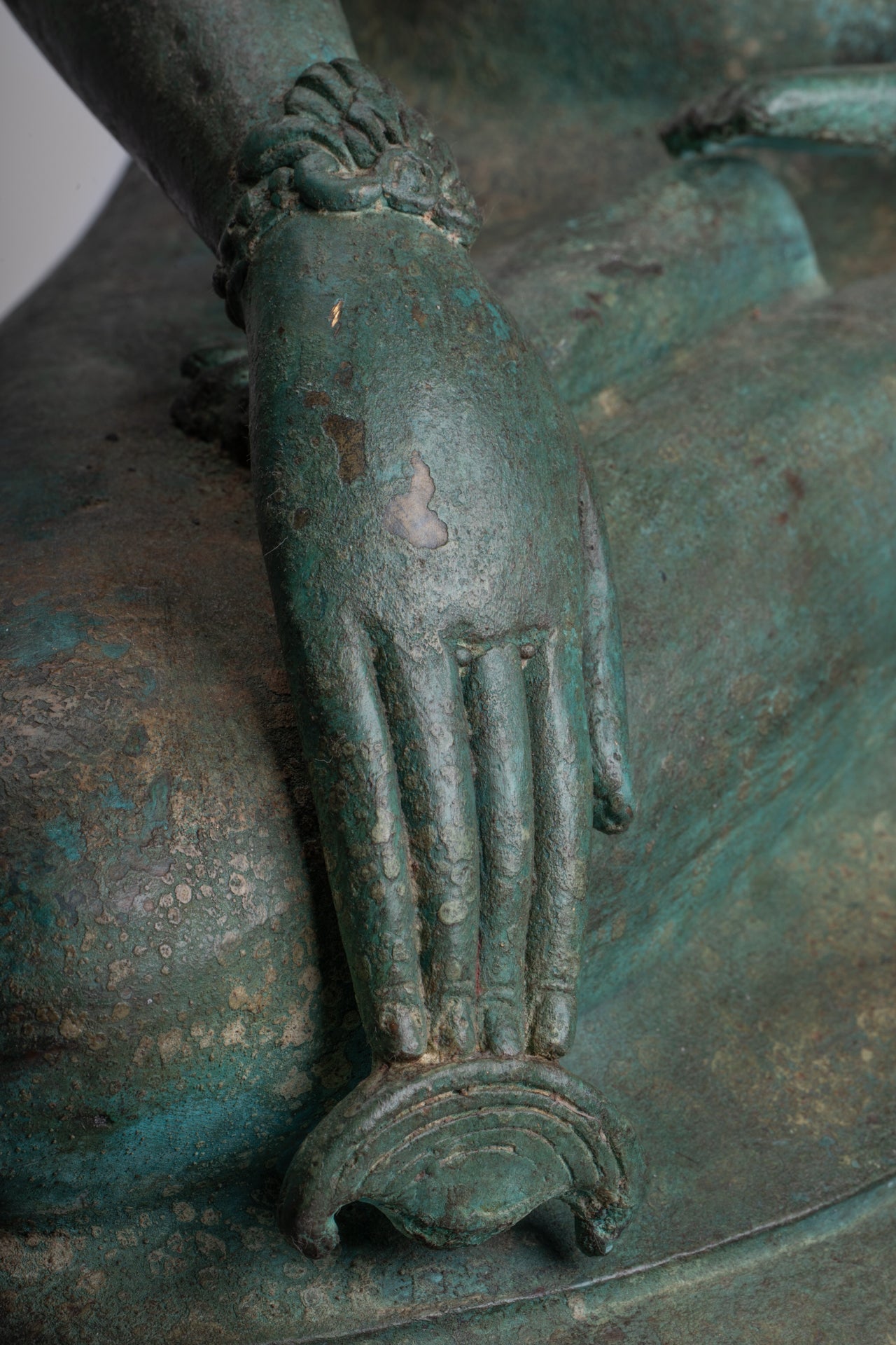 Large Buddha Statue - Antique Burmese Style Bronze Shan Enlightenment Seated Buddha Statue - 103cm/41"