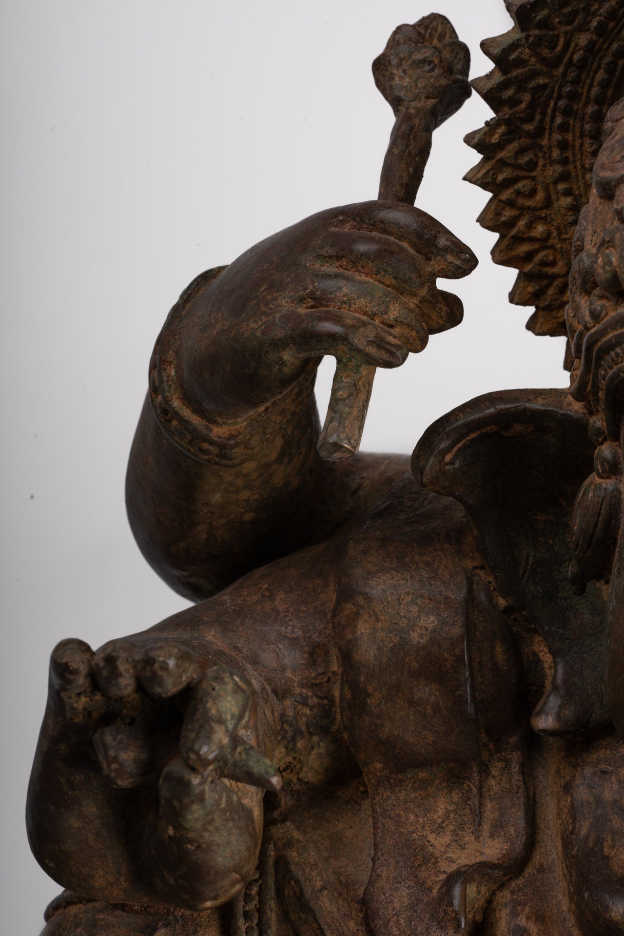 Ganesh - Antique Thai Style Bronze Reclining Ganesha Statue - 47cm/19"