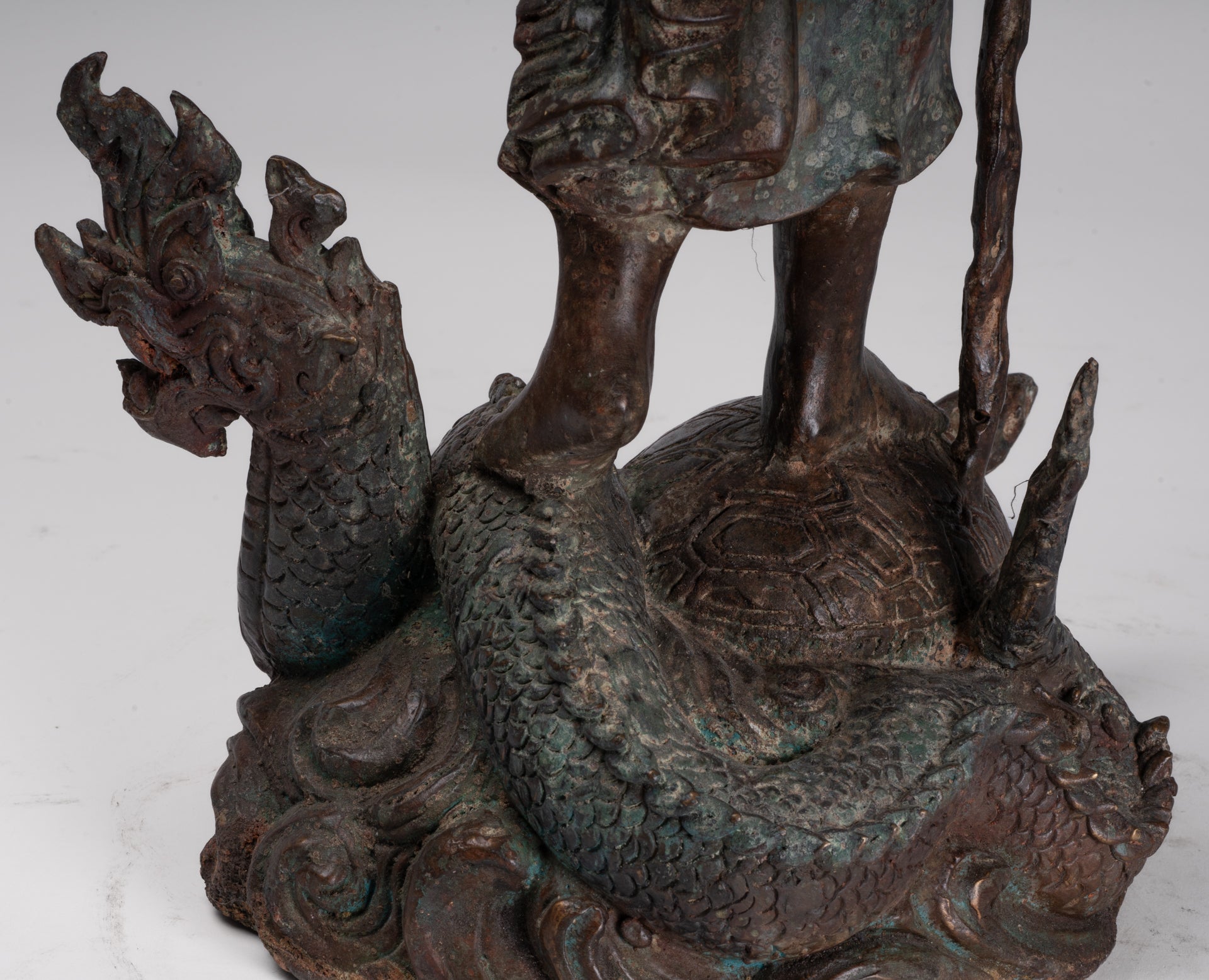 Monk - Antique Thai Style Bronze Dvaravati Sīvali Devotee / Disciple of Buddha Statue - 71cm/28"