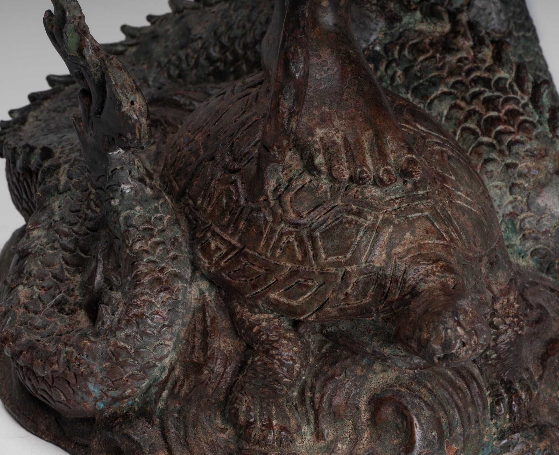 Monk - Antique Thai Style Bronze Dvaravati Sīvali Devotee / Disciple of Buddha Statue - 71cm/28"