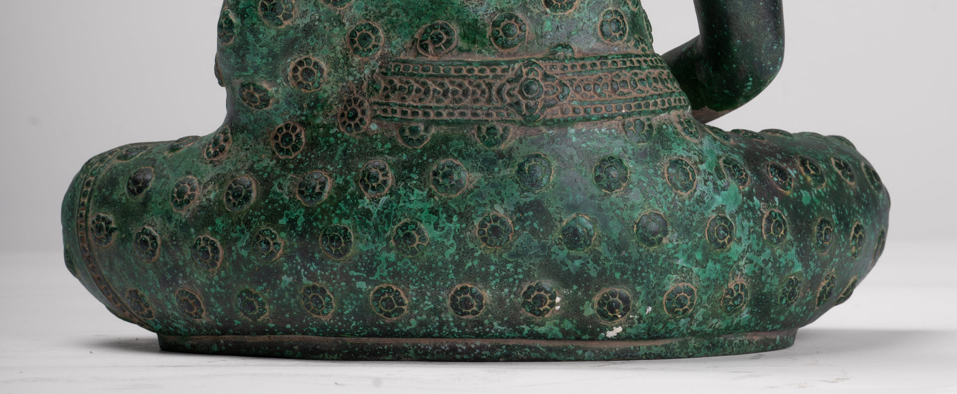 Buddha Statue - Antique Khmer Style Bronze Seated Amitabha Meditation Buddha Statue - 37cm/15"