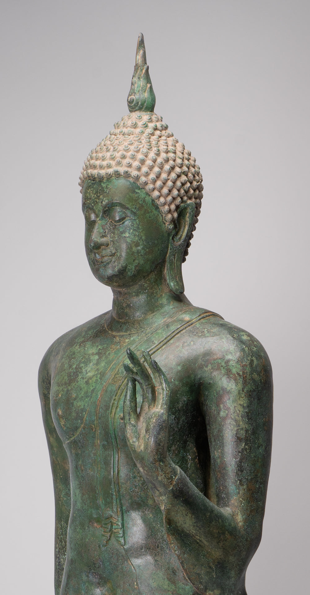 Large Antique Thai Style Sukhothai Bronze Teaching Walking Buddha Statue - 147cm/59"