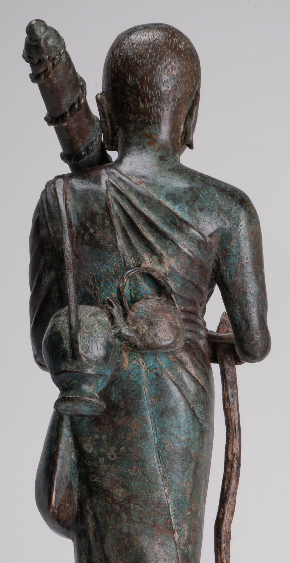 Monje - Antique Thai Style Bronze Dvaravati Sīvali Devotee / Disciple of Buddha Statue - 57cm / 23 "