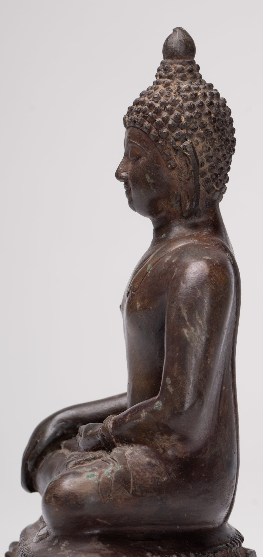 Buddha Statue - Antique Thai Style Bronze Chiang Saen Enlightenment Buddha Statue - 24cm/10"