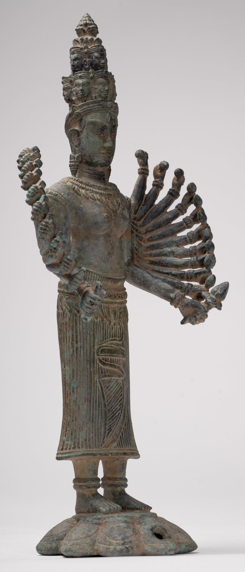 Deity Statue - Antique Khmer Style Bayon Prajnaparamita Statue / Goddess - 36cm/14"