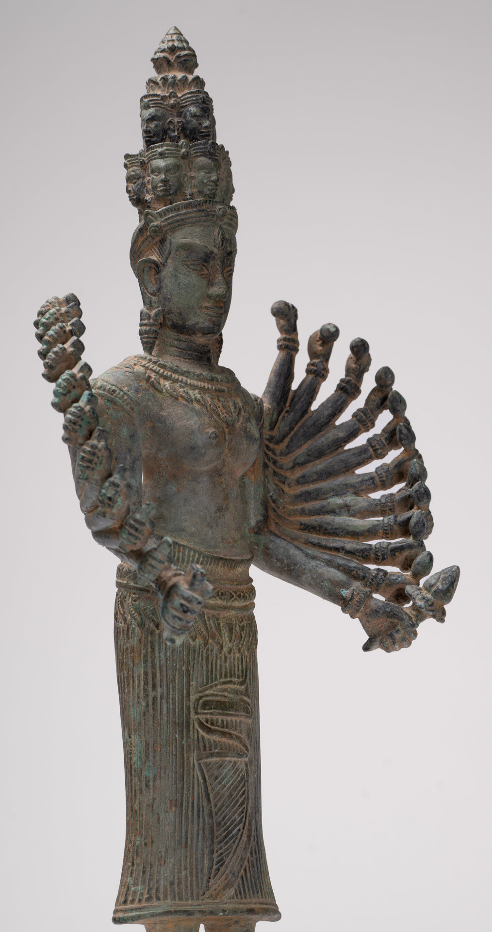 Deity Statue - Antique Khmer Style Bayon Prajnaparamita Statue / Goddess - 36cm/14"