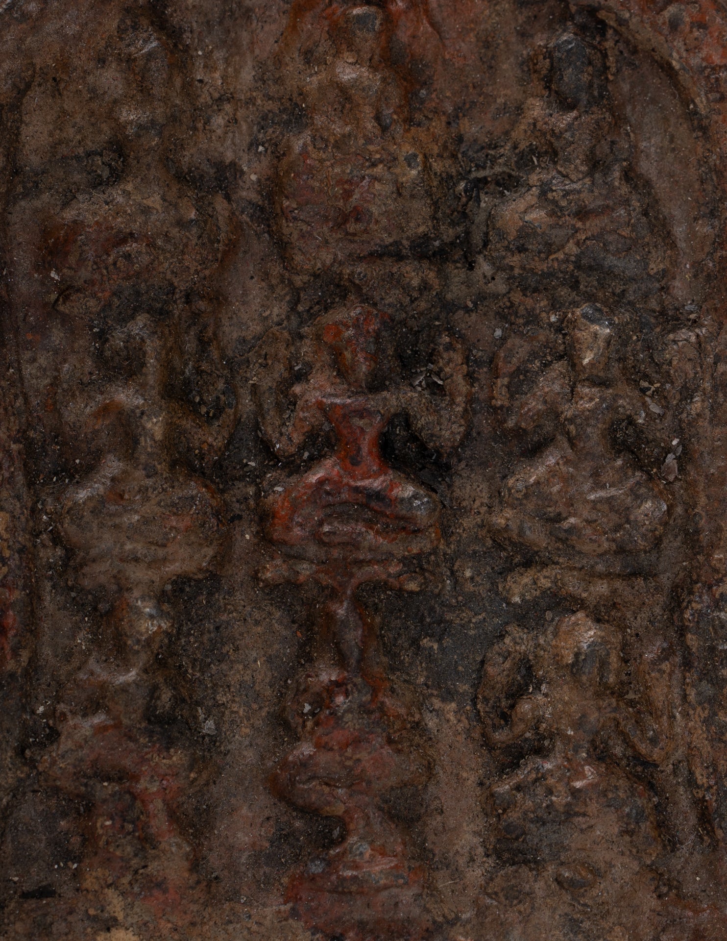 Panel Votivo - Panel Votivo Vishnu de Bronce Estilo Khmer Antiguo - 8cm/3"