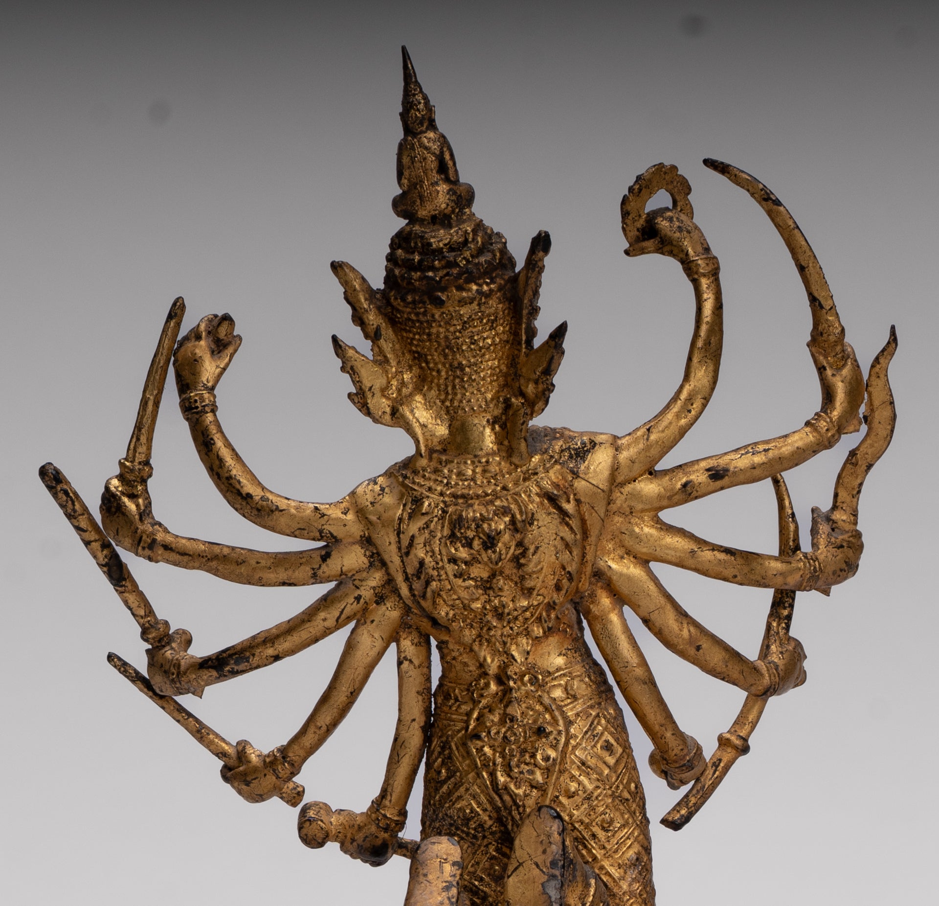 Shiva and Nandi - Antique Thai Style Rattanakosin Shiva and Nandi Statue - 27cm/11"