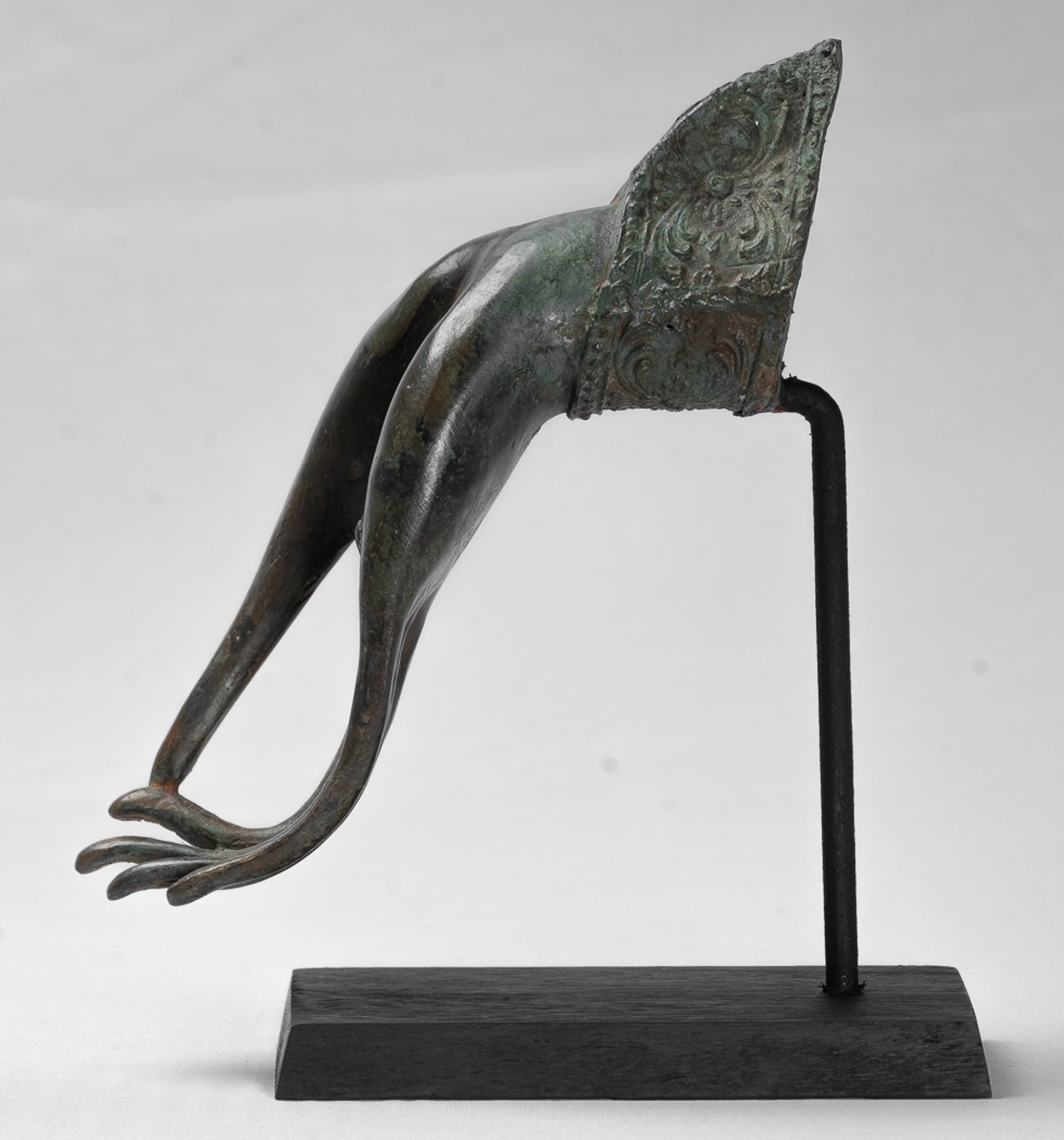 Mounted Antique Thai Style Southeast Asia Bronze Thai Teaching Hand - 25cm/10"