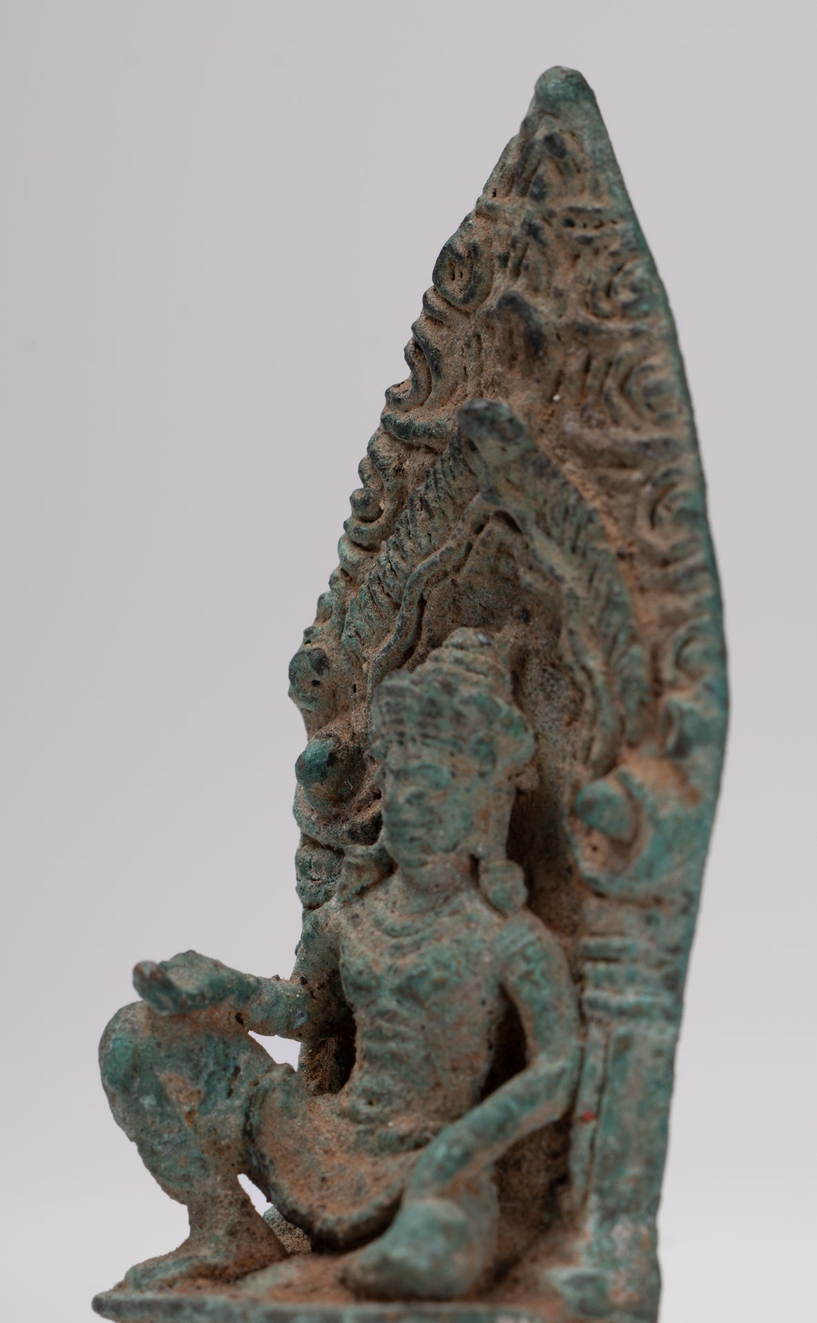 Vishnu Statue - Antique Baphuon Style Stone Seated Khmer Vishnu Statue - 7.5cm / 3"