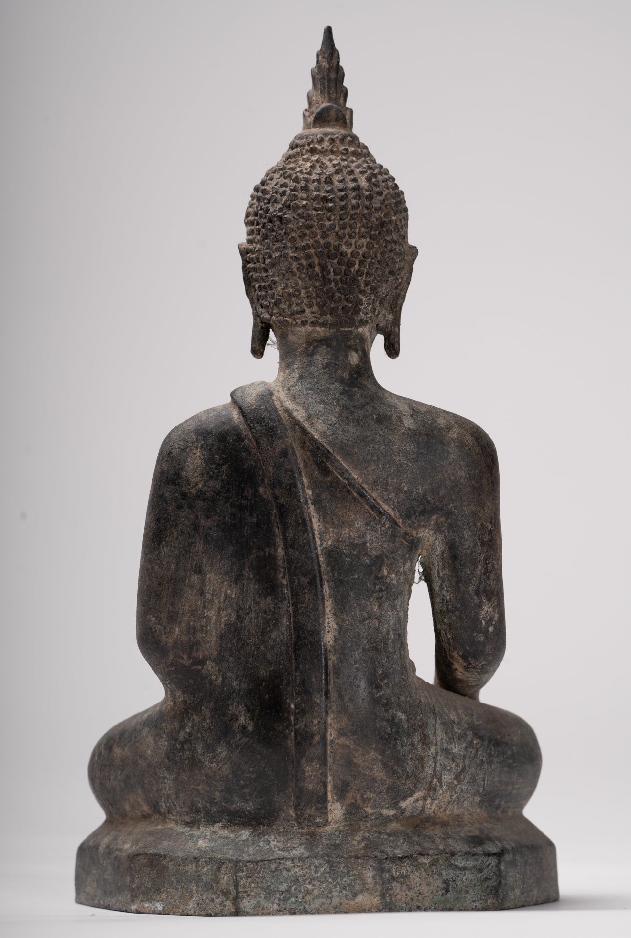 Buddha Statue - Antique U Thong Style Bronze Enlightenment Buddha Statue - 23.5cm/9"