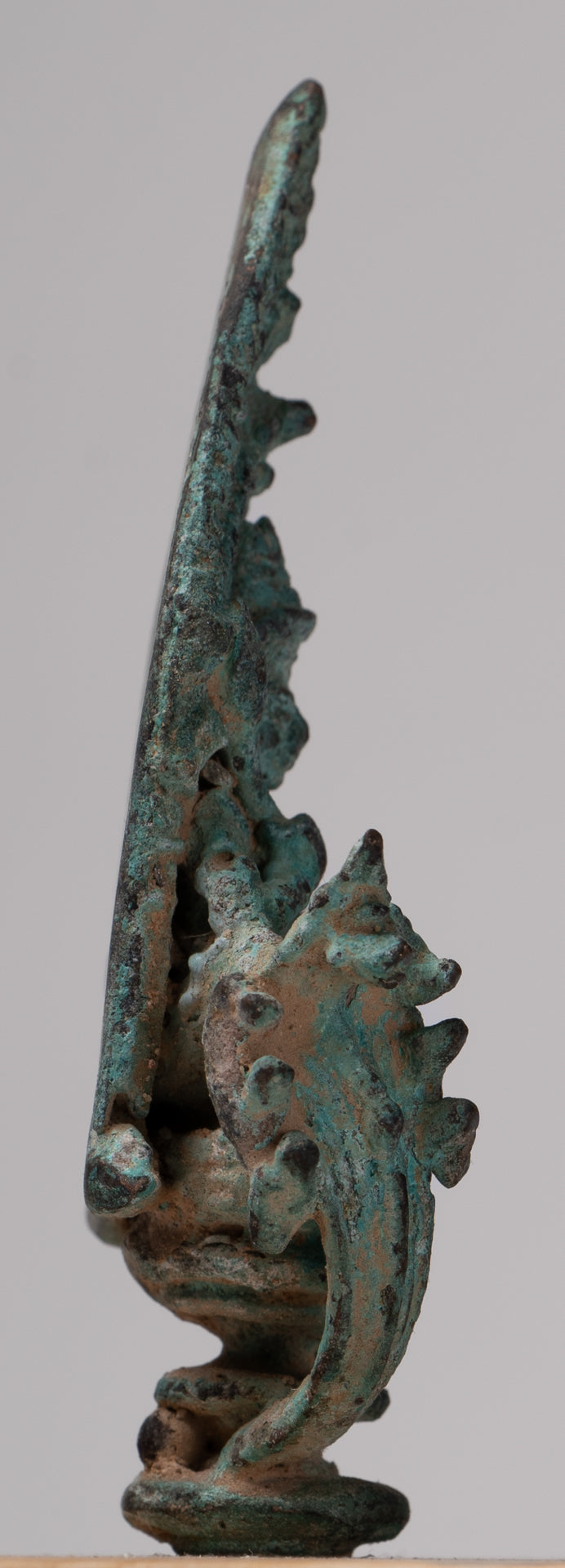 Vishnu Statue - Antique Khmer Style Enthroned Bronze Seated Vishnu Statue - 14cm/6"