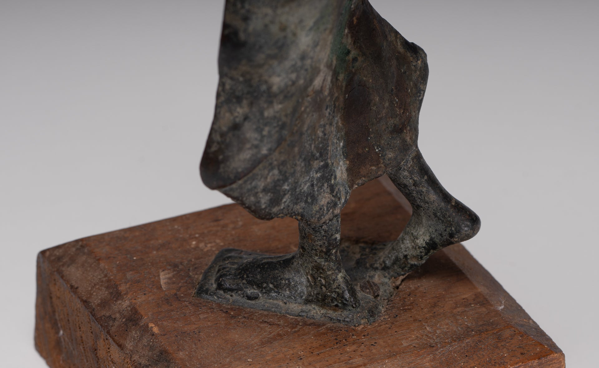 Antique Sukhothai Style Standing Bronze Protection Walking Buddha Statue - 31cm/12"