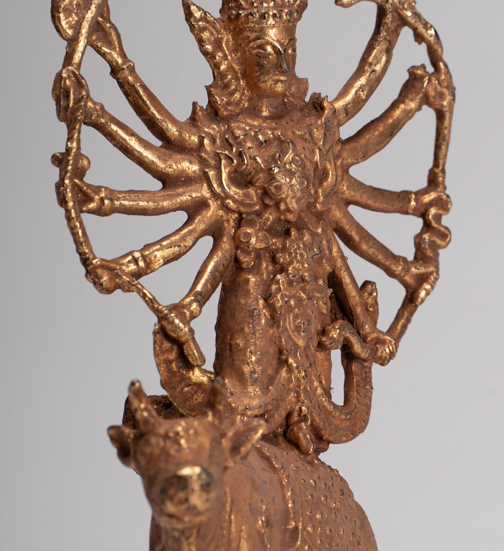 Shiva and Nandi - Antique Thai Style Rattanakosin Shiva and Nandi Statue - 19.5cm/8"