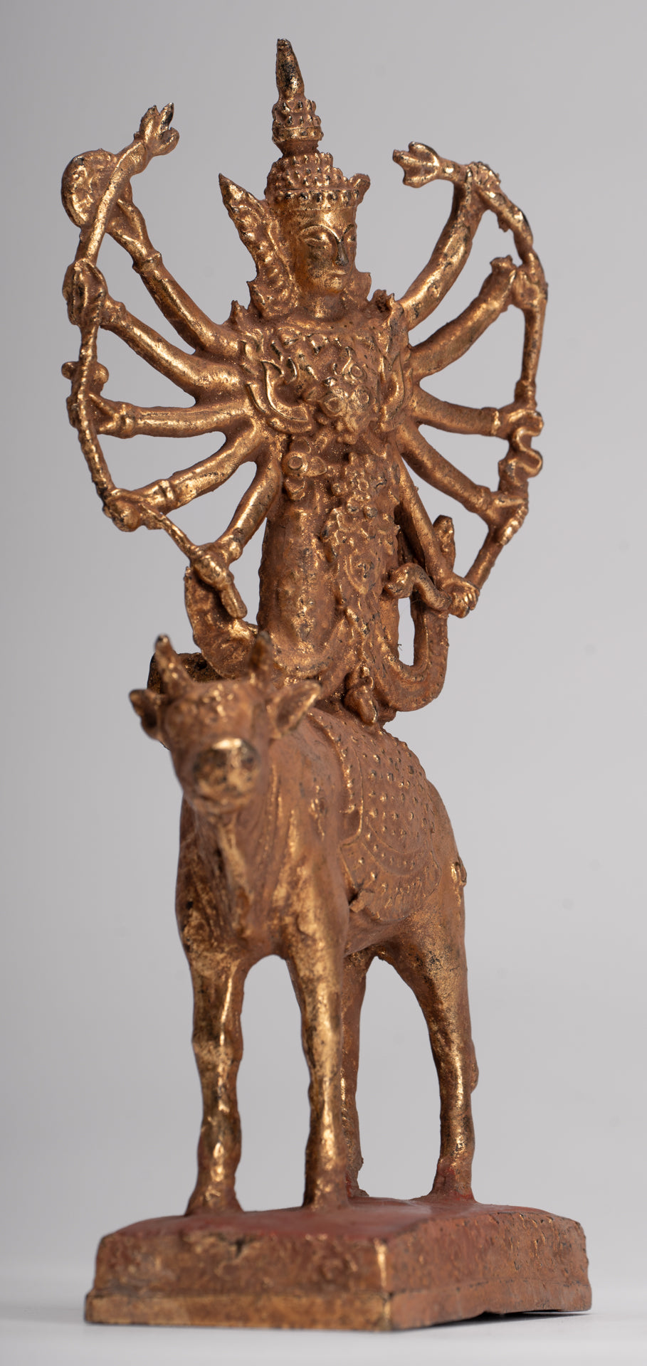 Shiva and Nandi - Antique Thai Style Rattanakosin Shiva and Nandi Statue - 19.5cm/8"