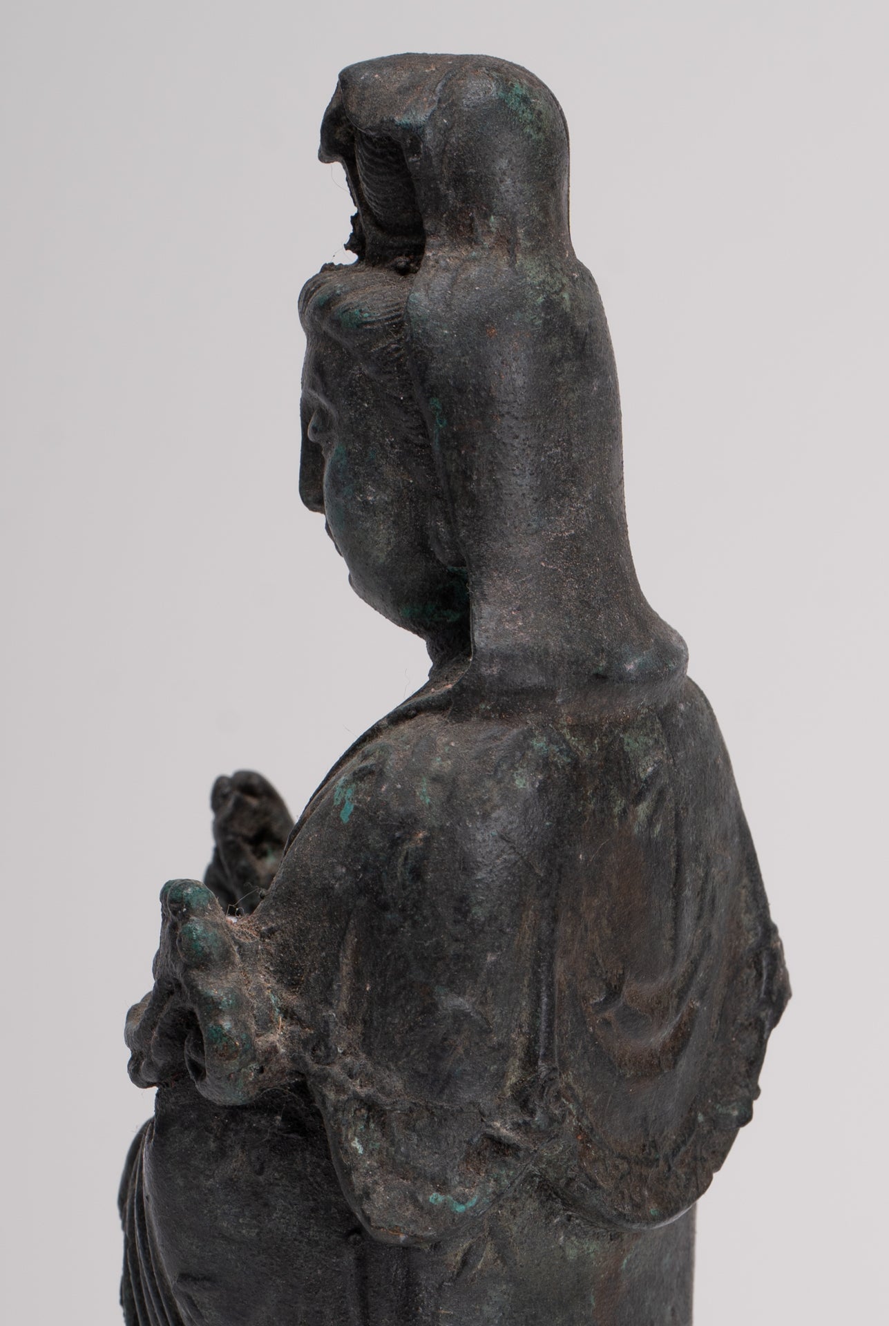 Antique Chinese Style Bronze Bodhisattvas Kwan Yin or Guanyin Statue - 26cm/10"