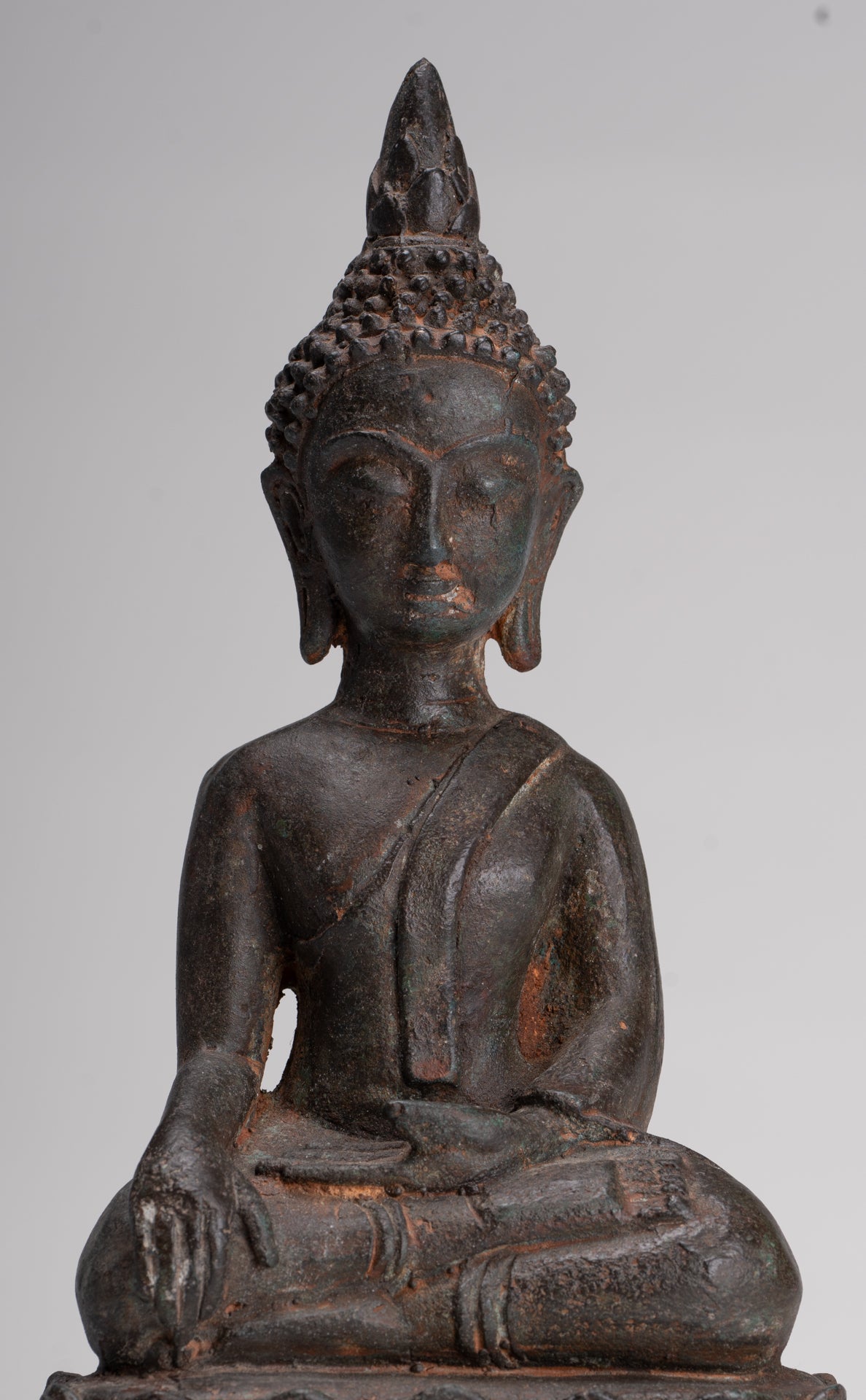 Buddha Statue - Antique Laos Style Enlightenment Buddha Statue - 27cm/11"