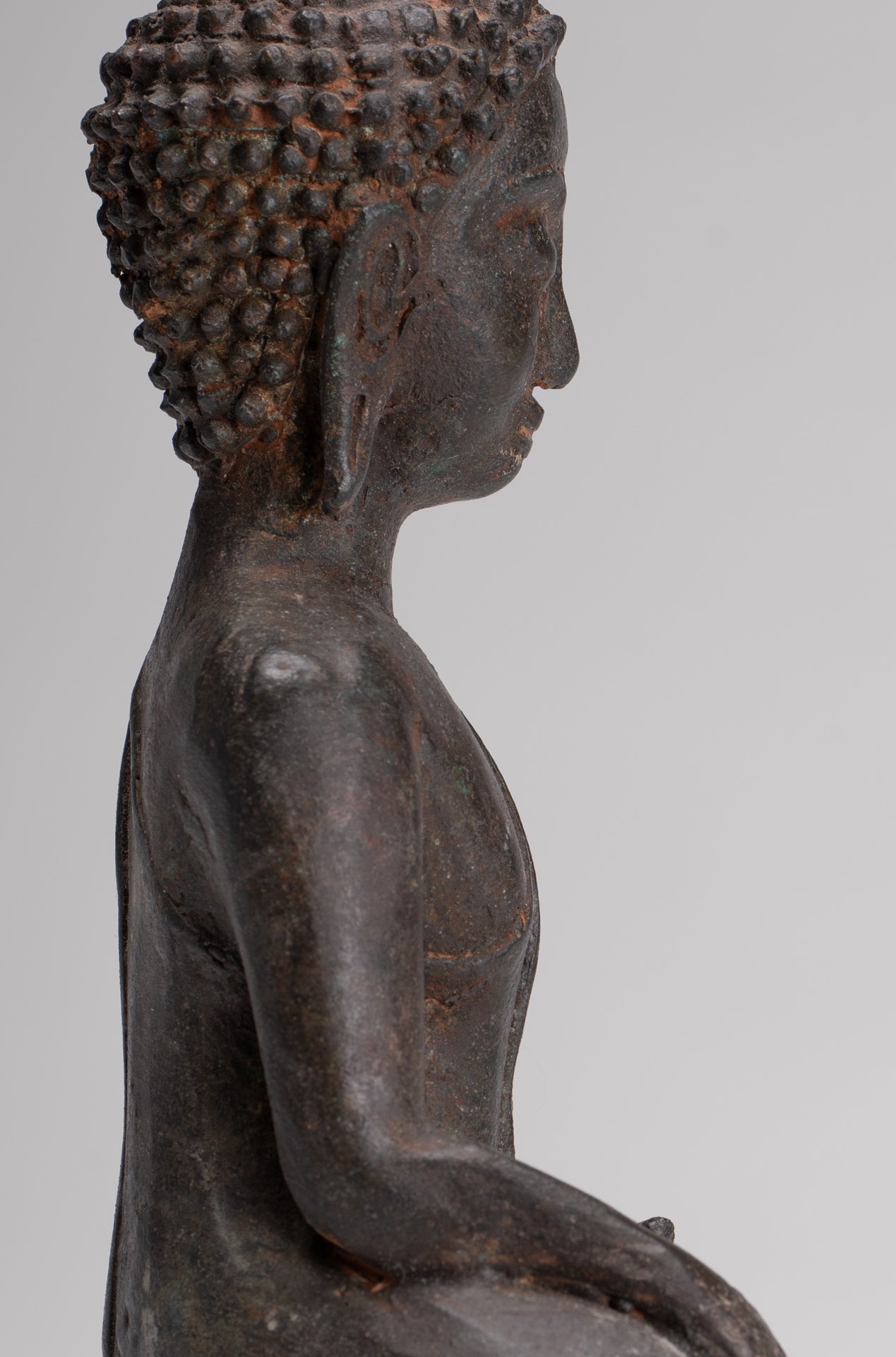 Buddha Statue - Antique Laos Style Enlightenment Buddha Statue - 27cm/11"