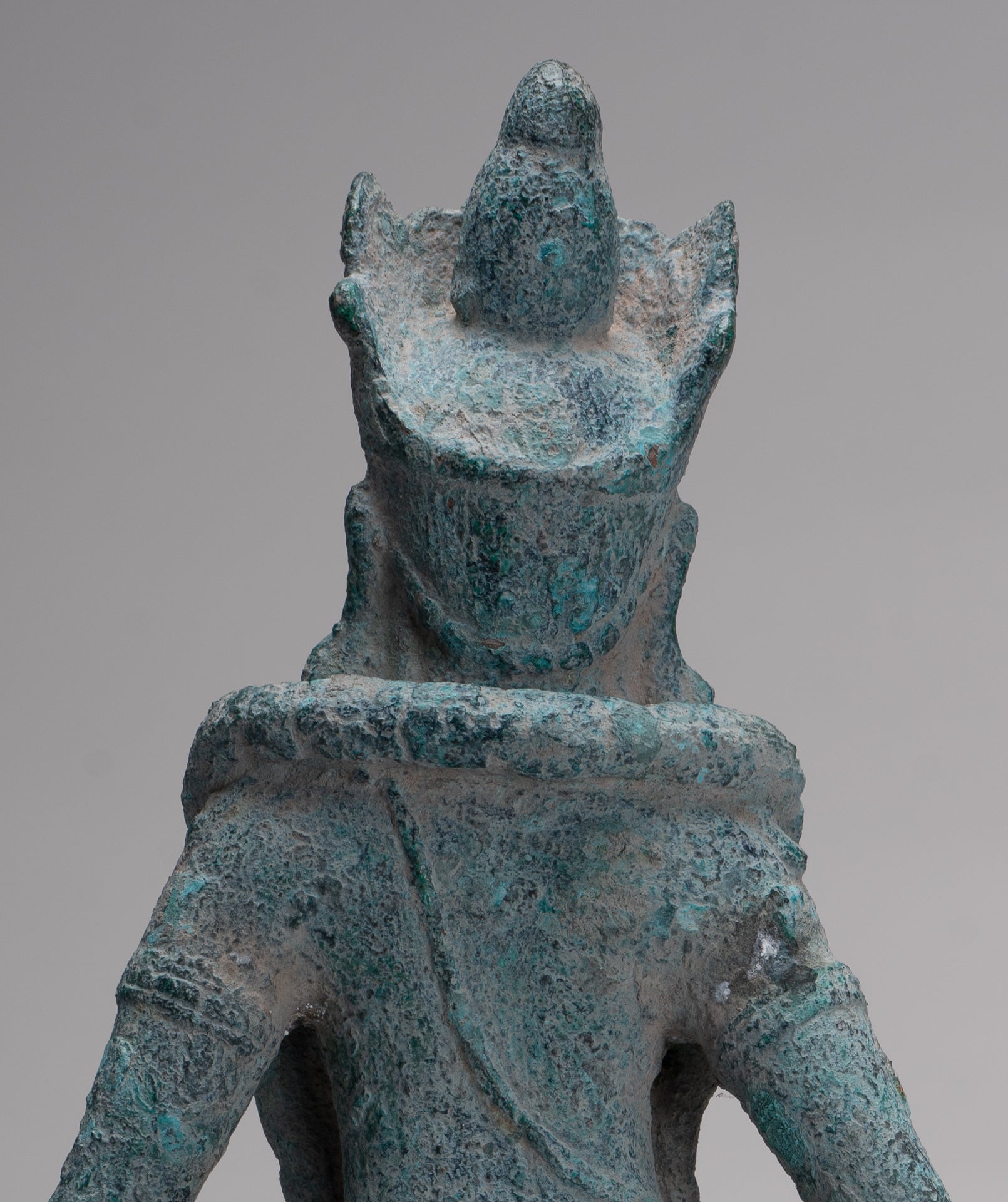 Vishnu Statue - Antique Phnom Da Style Khmer Vishnu with Gadanari and Chakrapurusha - 39cm/16"