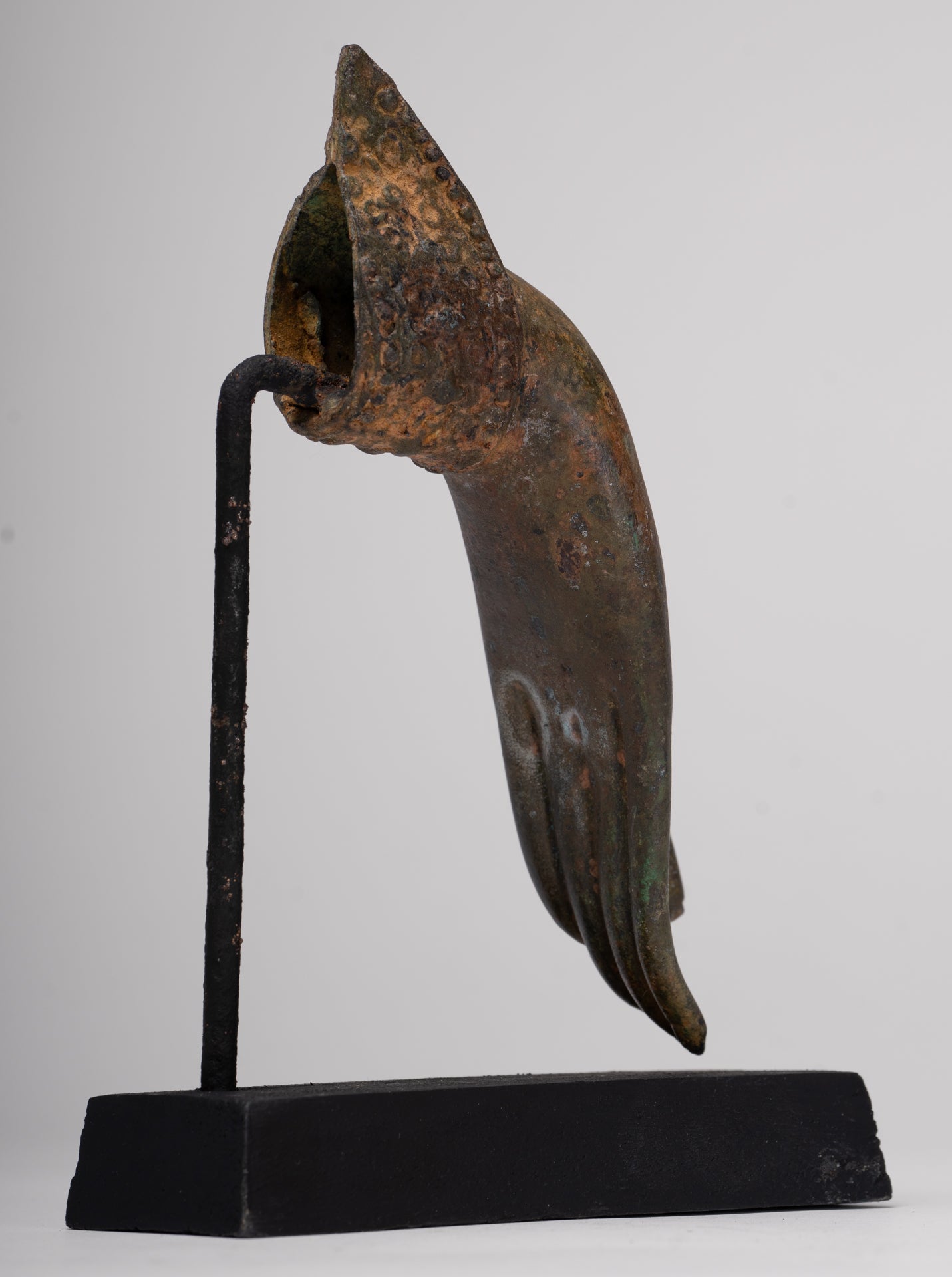 Mounted Antique Thai Style Southeast Asia Bronze Thai Teaching Hand - 19cm/8"