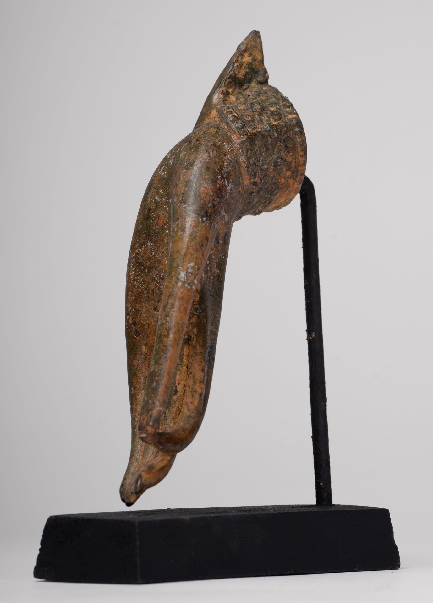 Mounted Antique Thai Style Southeast Asia Bronze Thai Teaching Hand - 19cm/8"