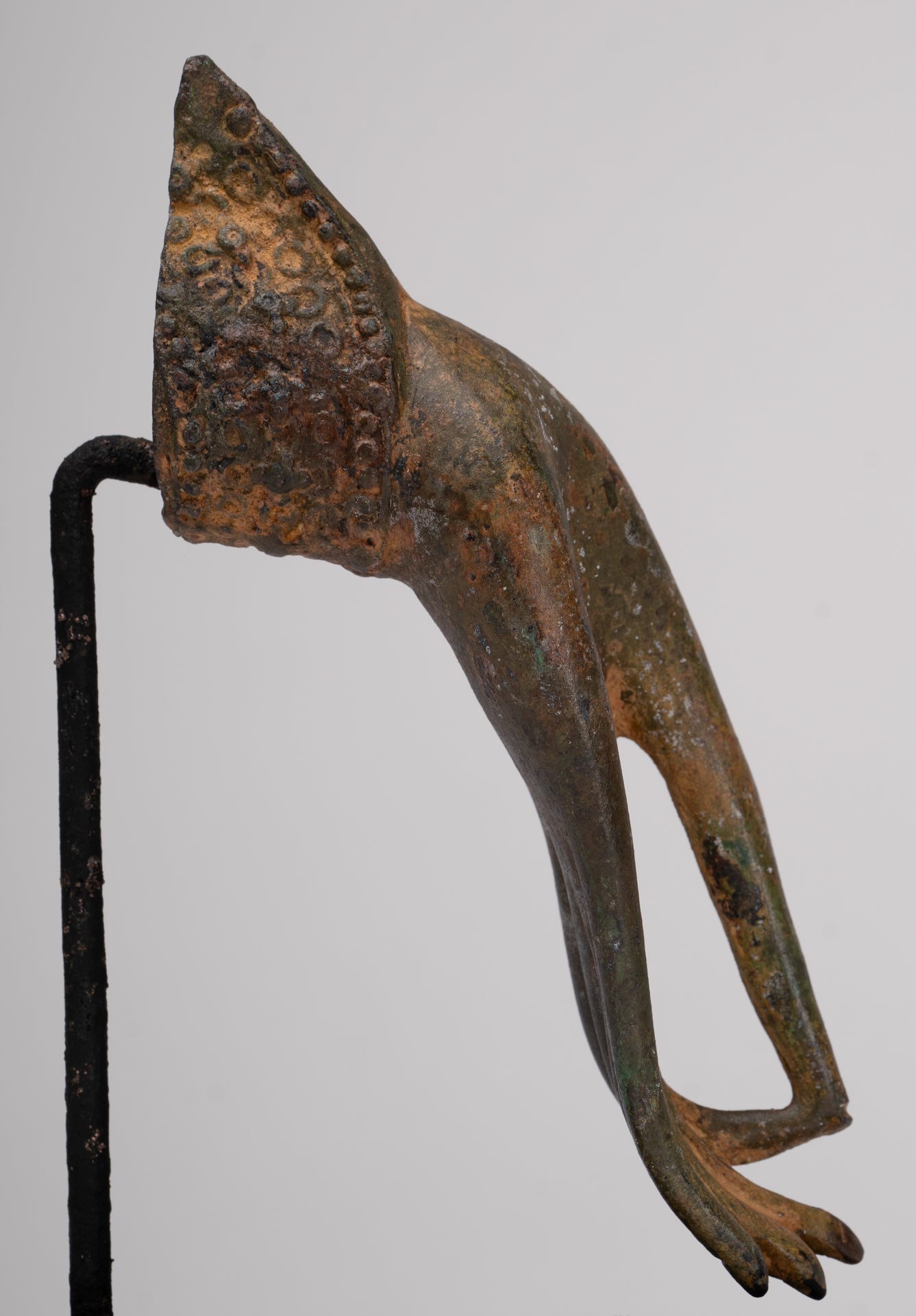 Mounted Antique Thai Style Southeast Asia Bronze Thai Teaching Hand - 19cm/8"