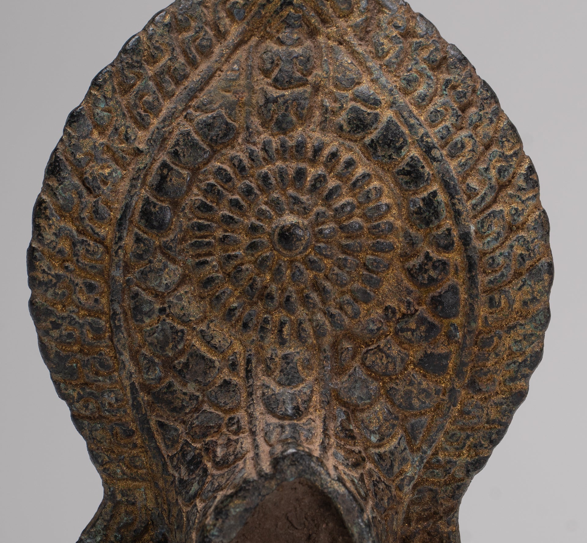 Naga Statue - Antique Khmer Style Bronze Protective Naga, Snake or Serpent Statue - 14cm/6"