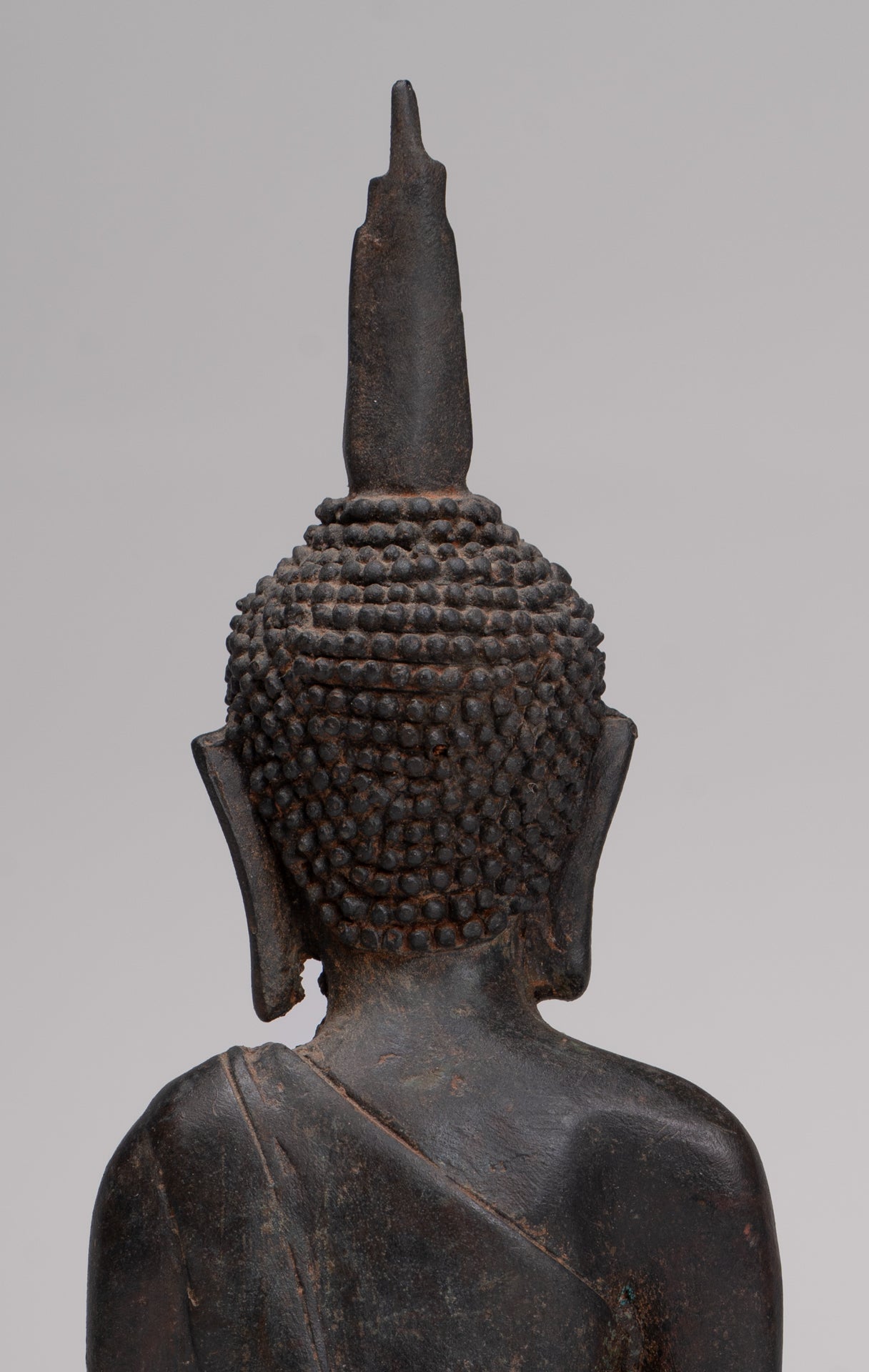 Buddha Statue - Antique Thai Style Chiang Rung Seated Enlightenment Buddha Statue - 32cm/13"