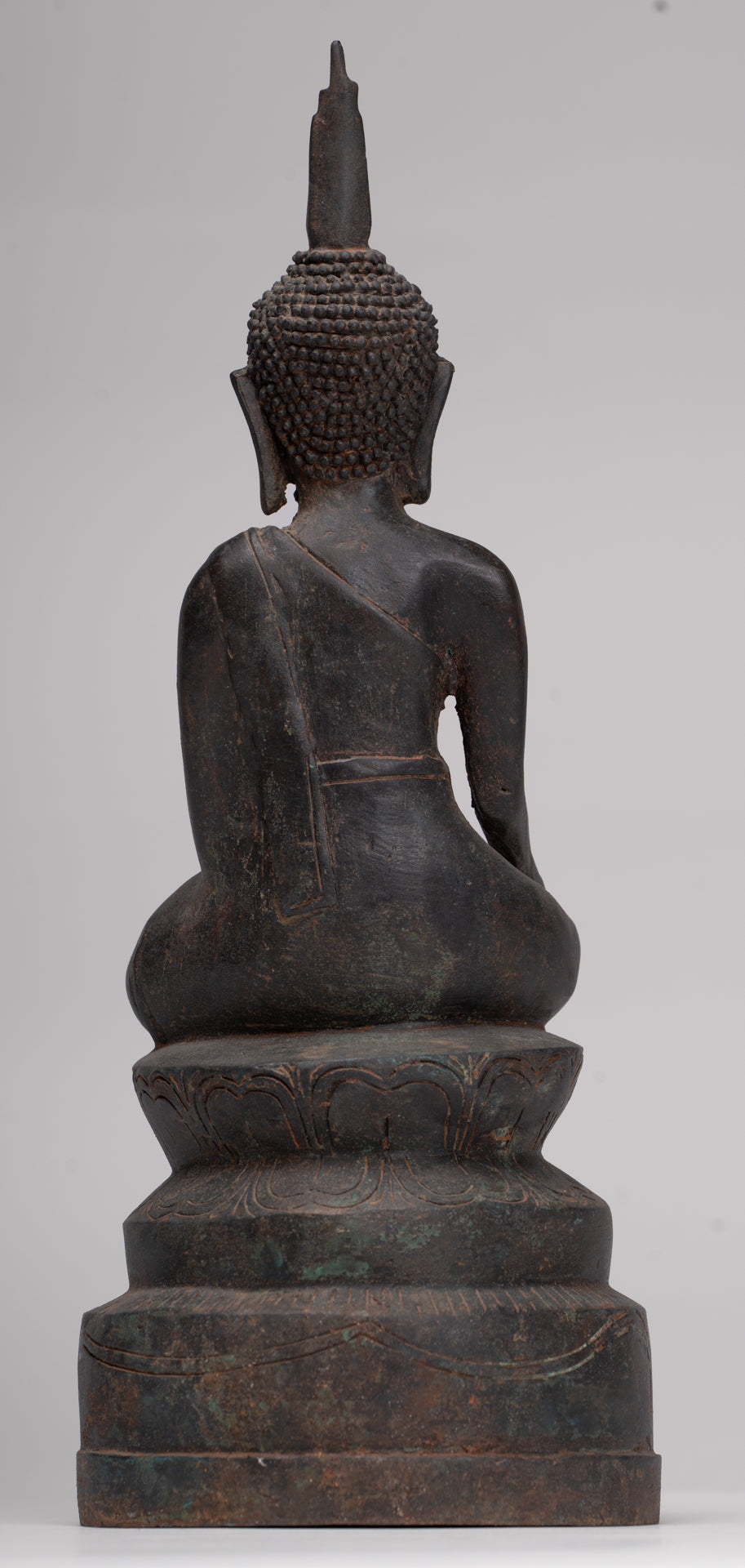 Buddha Statue - Antique Thai Style Chiang Rung Seated Enlightenment Buddha Statue - 32cm/13"