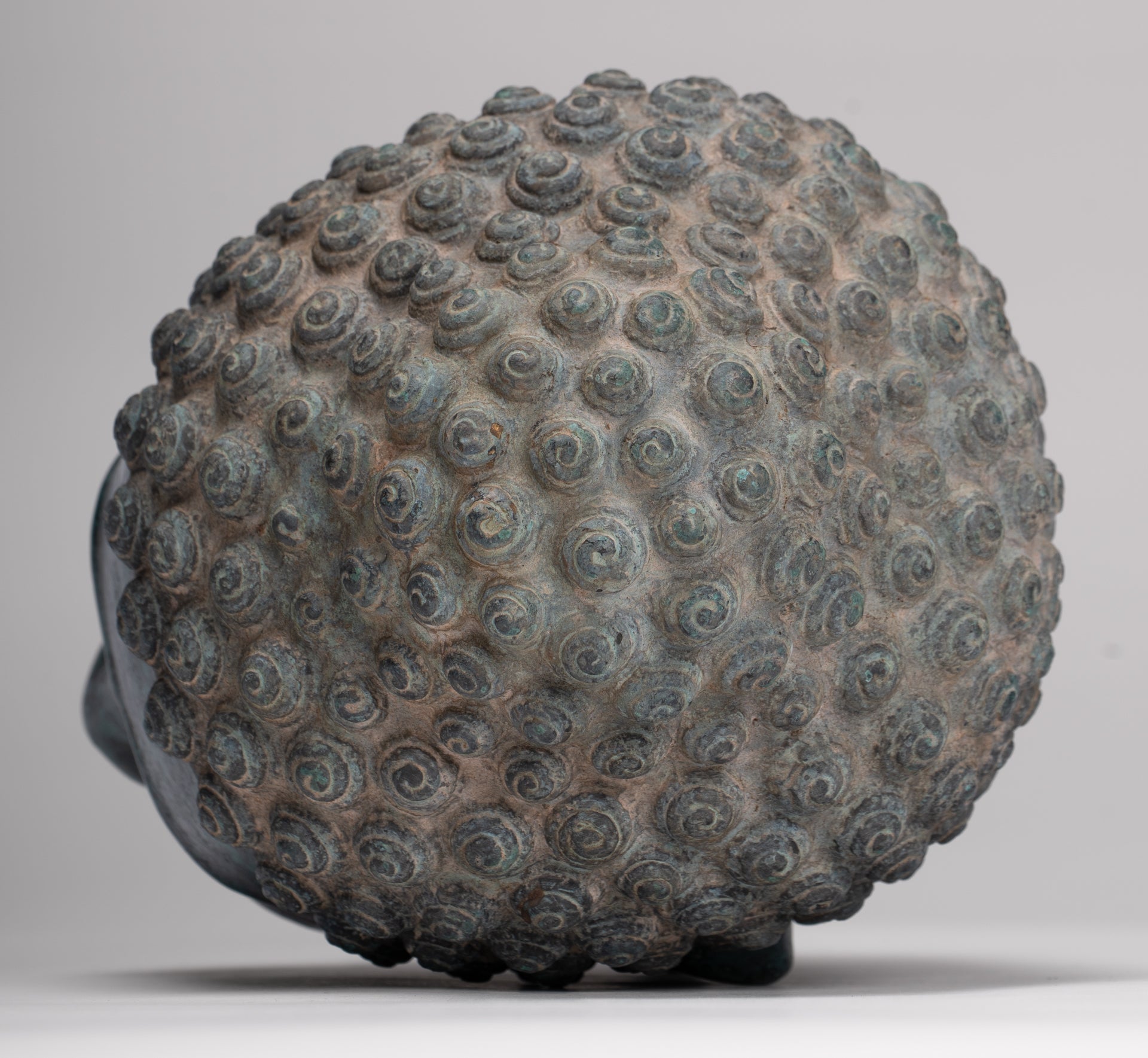 Buddha Statue - Antique Khmer Style Bronze Phnom da Buddha Kopf - 30 cm/12 "