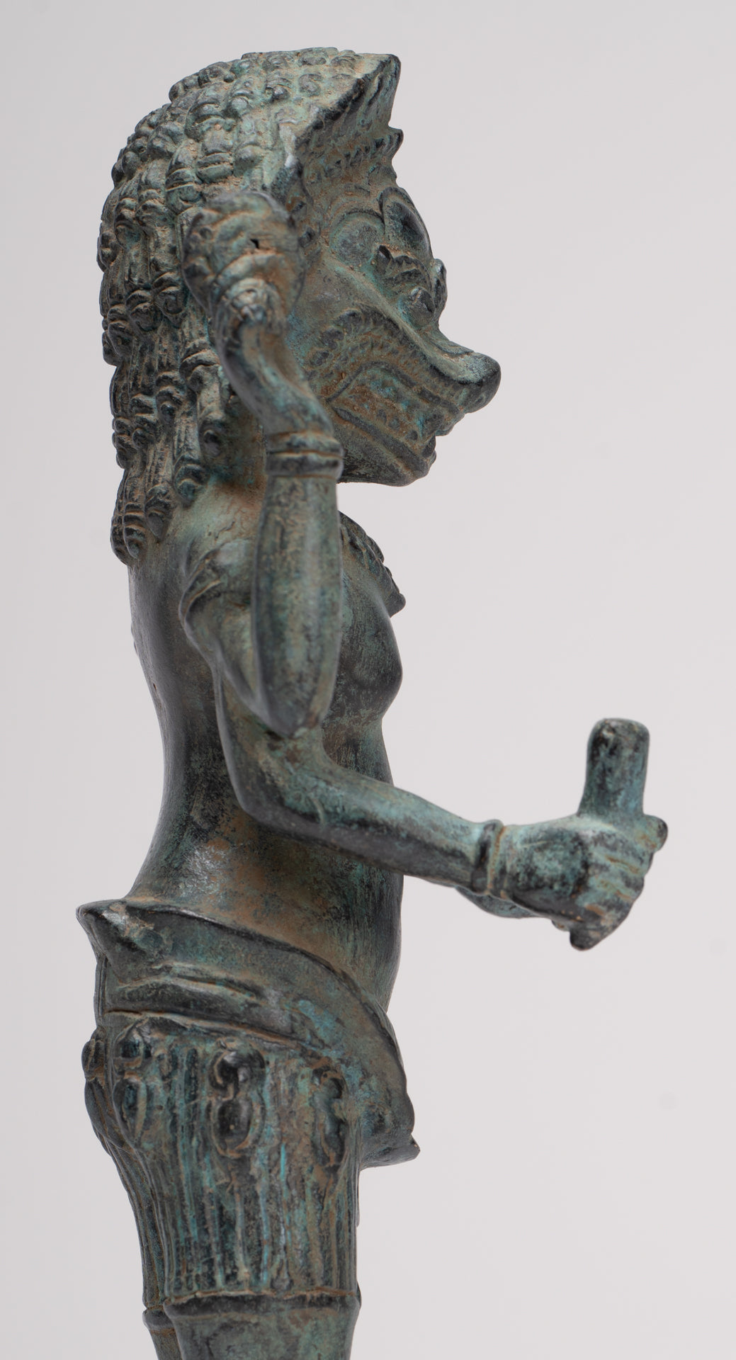 Antique Khmer Style Bronze - Vishnu Avatar - Narasimha or Narasingh - 25cm/10"