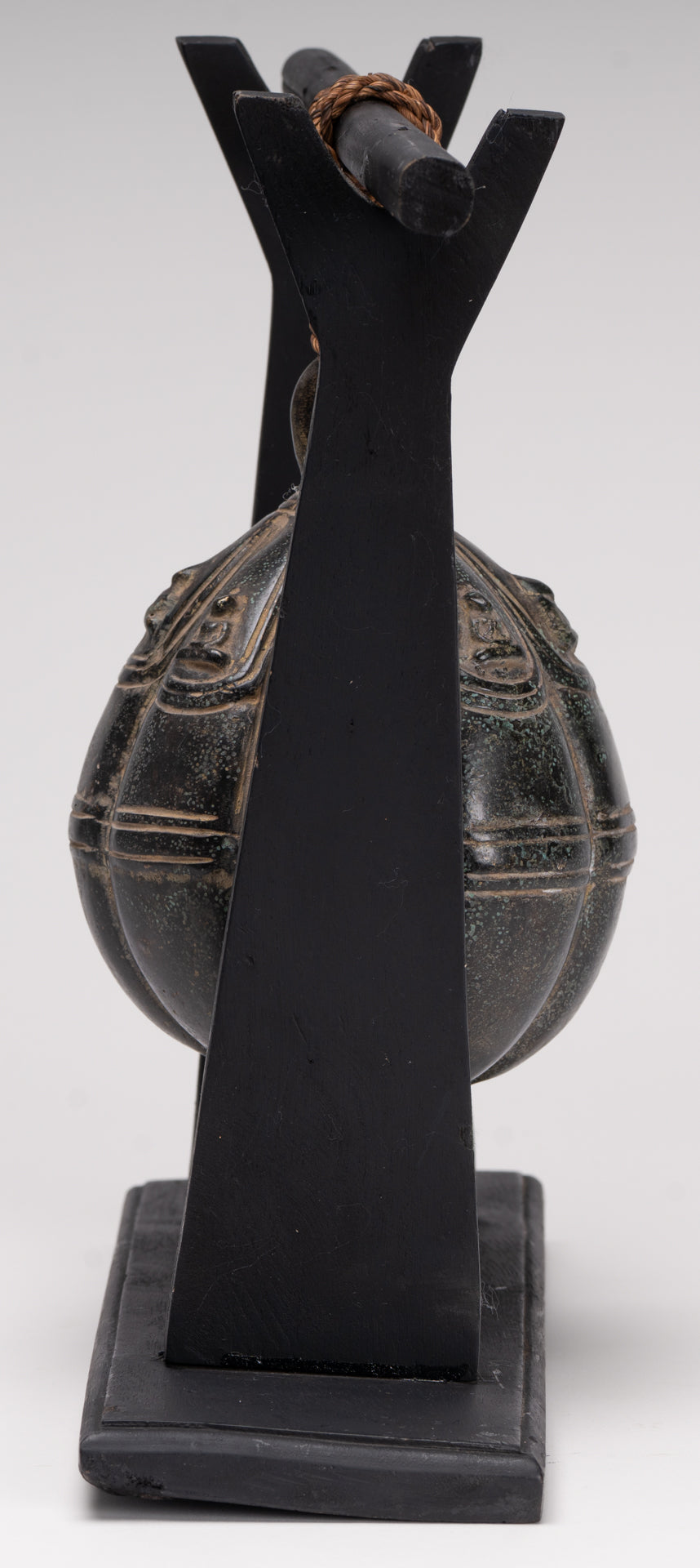 Antique Khmer Style Bronze Mounted Buddha Bell - 29cm/12"