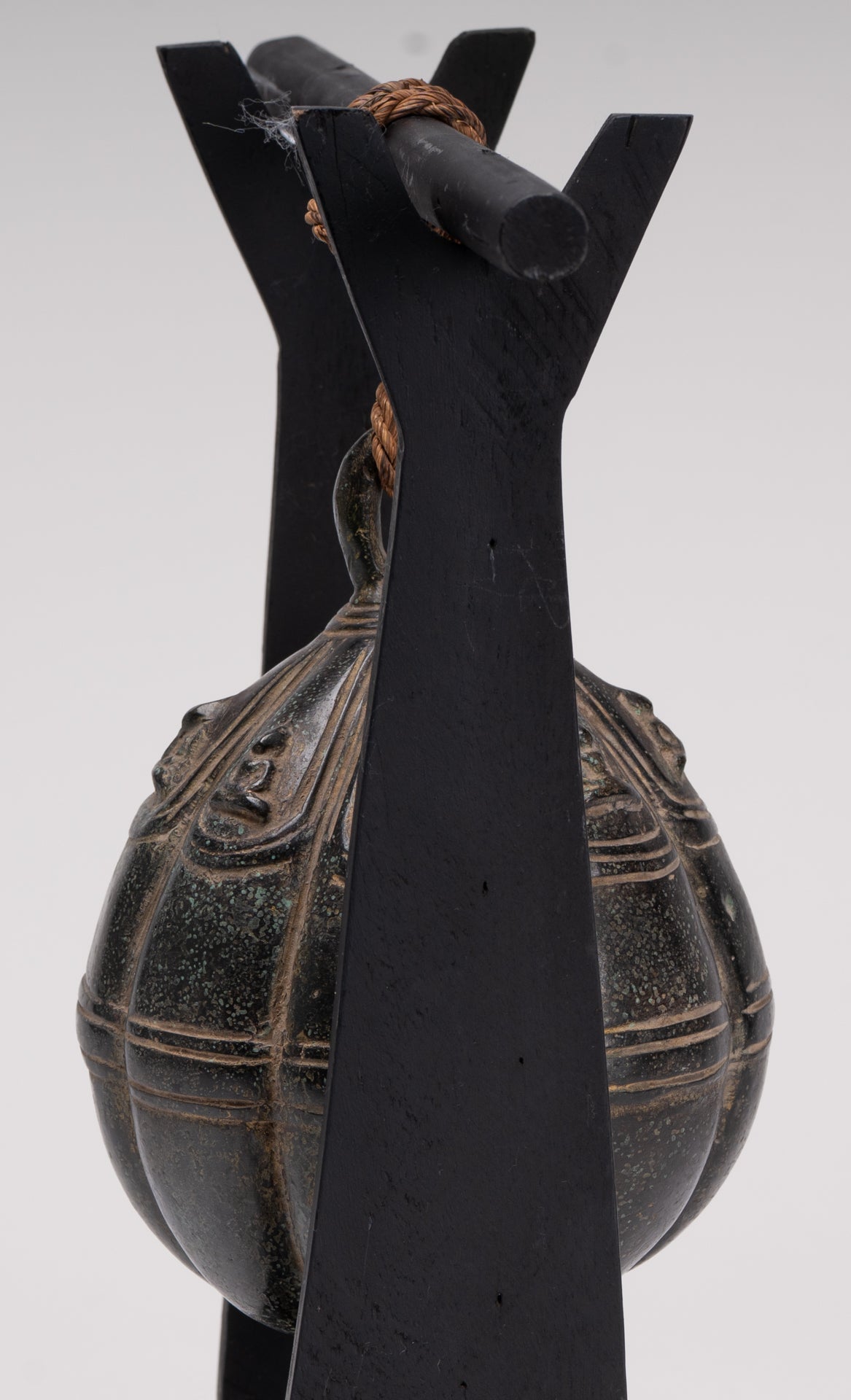 Antique Khmer Style Bronze Mounted Buddha Bell - 29cm/12"