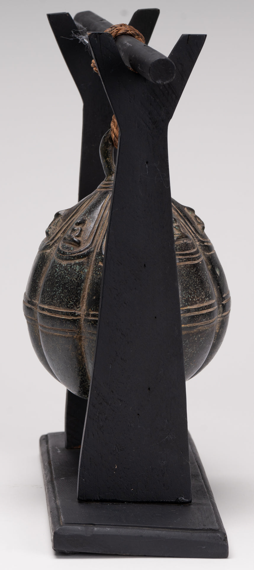 Antique Khmer Style Bronze Mounted Buddha Bell - 29cm/12"