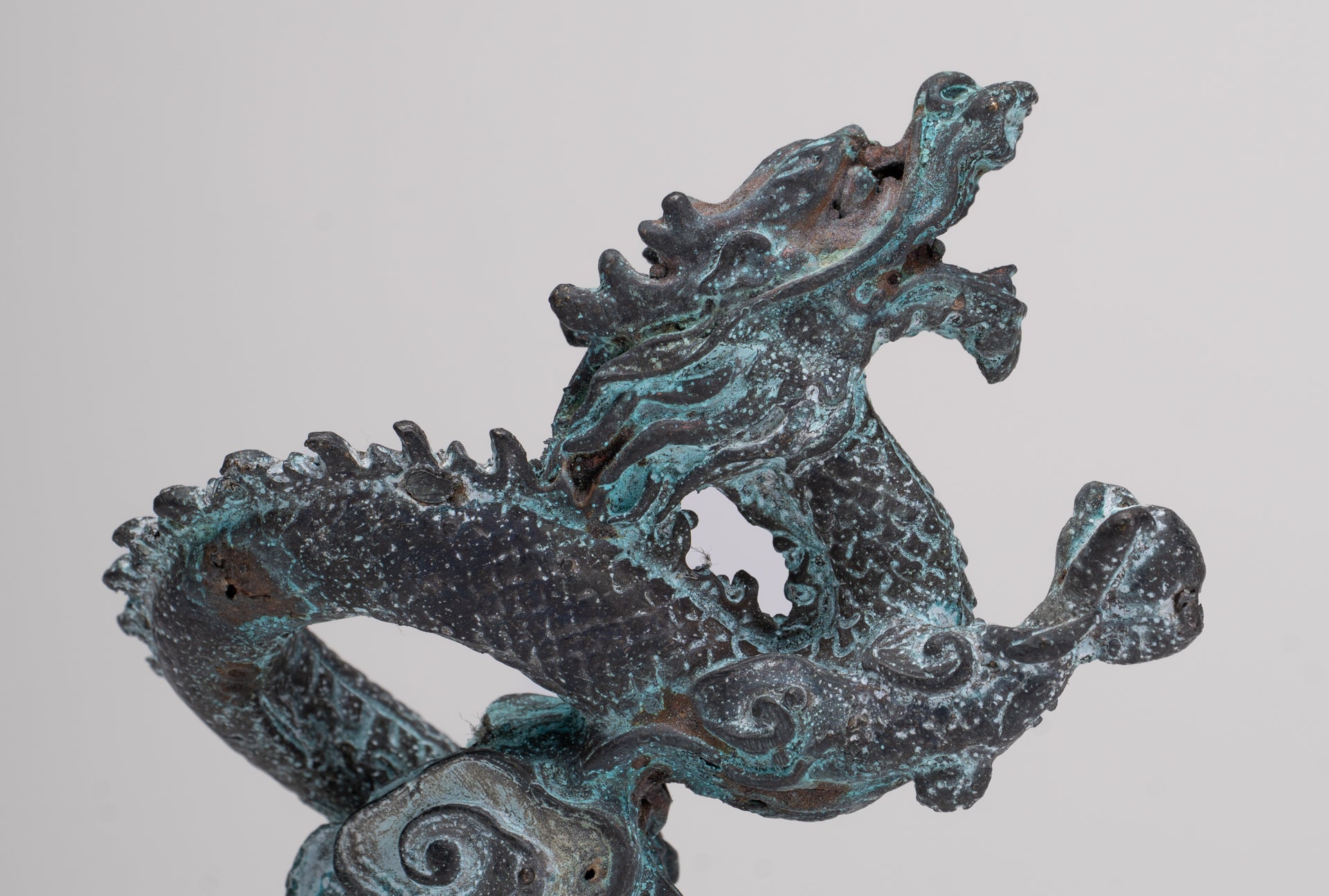 Chinese Dragon - Antique Chinese Style Bronze Dragon Statue - 10cm/4"