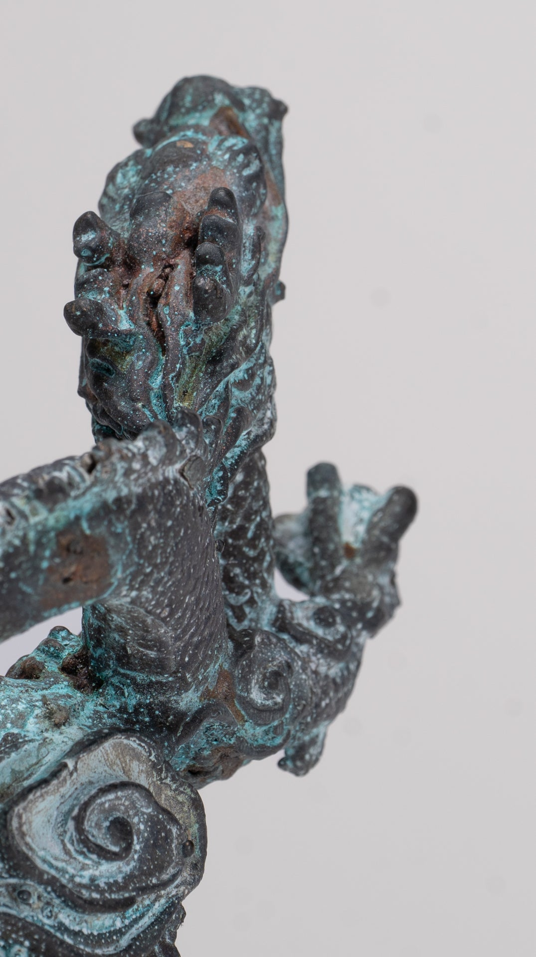 Chinese Dragon - Antique Chinese Style Bronze Dragon Statue - 10cm/4"