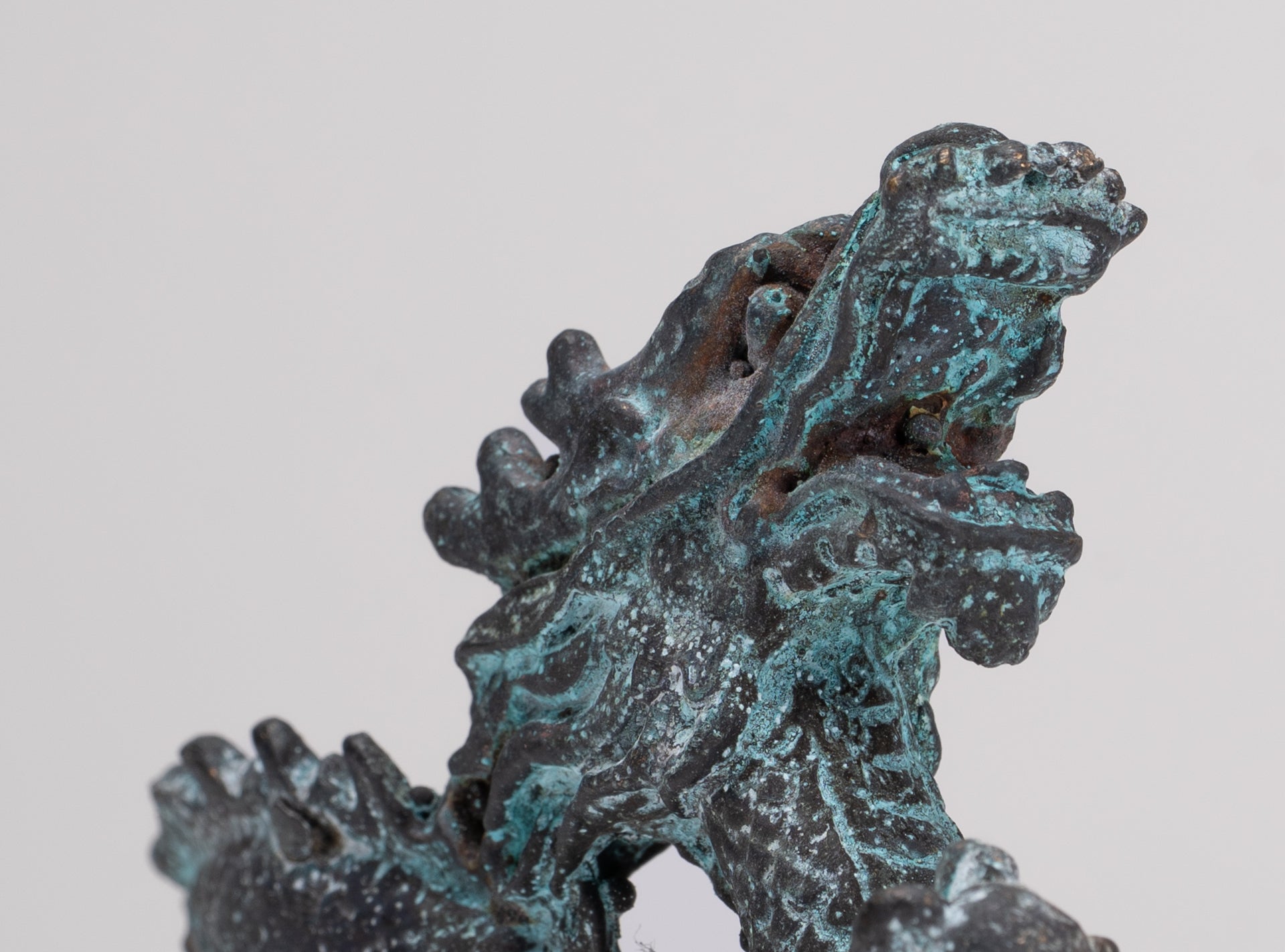 Chinese Dragon - Antique Chinese Style Bronze Dragon Statue - 10cm/4"