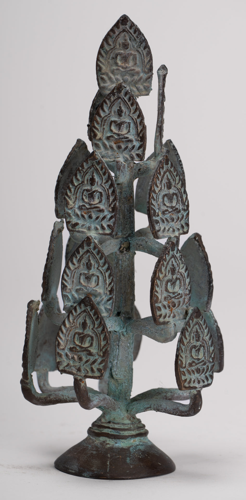 Buddha Sculpture - Antique Thai Style Bronze Seated Meditation Buddha Statues - 18cm/7"