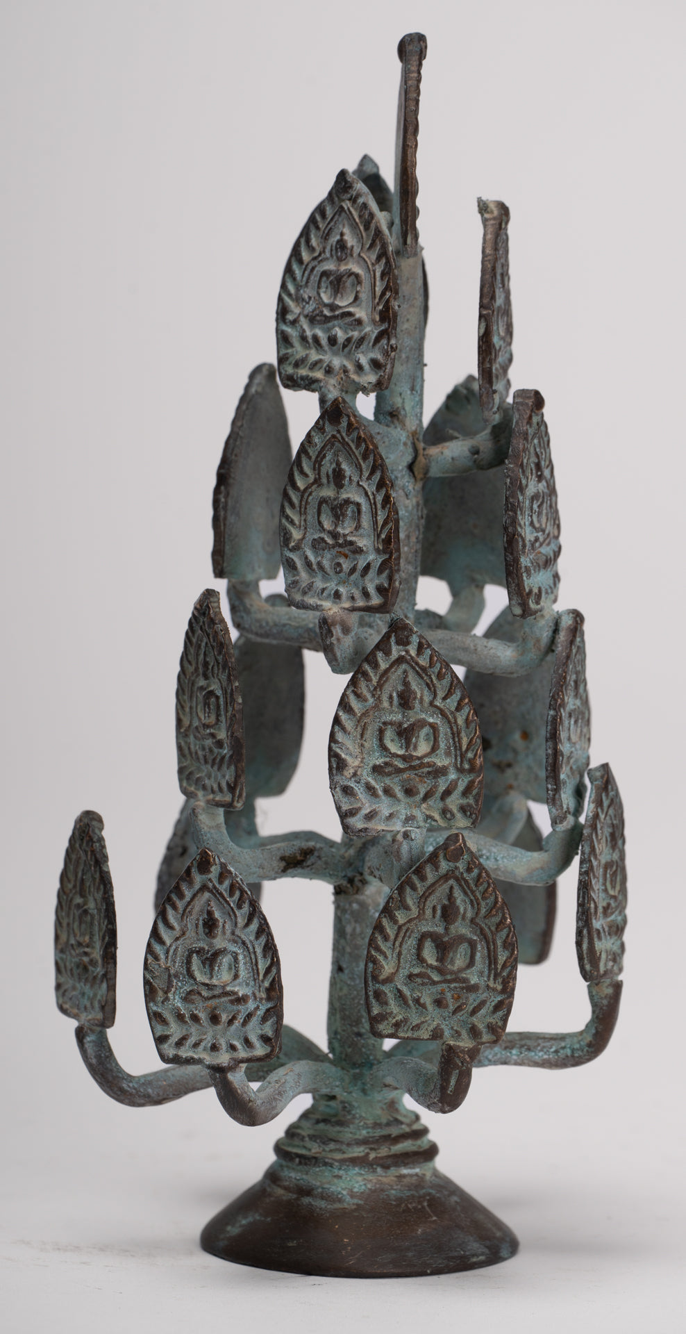 Buddha Sculpture - Antique Thai Style Bronze Seated Meditation Buddha Statues - 18cm/7"