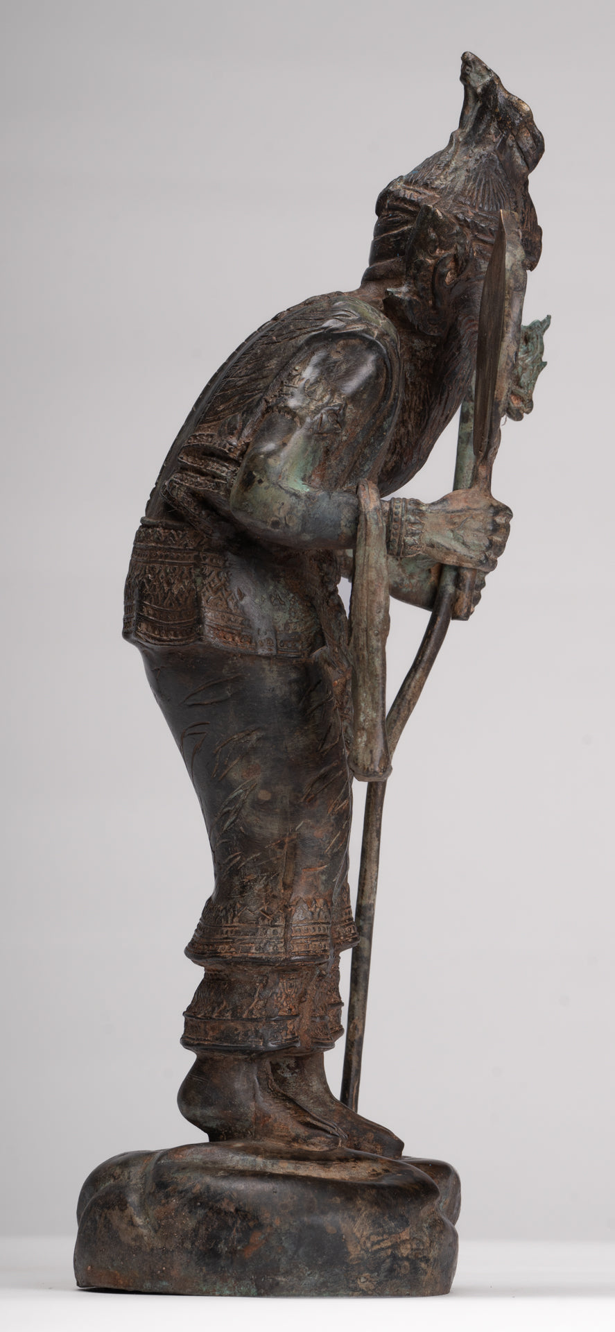 Rishi Statue - Antique Thai Style Seated Bronze Rishi or Wise Man - 36cm/14"